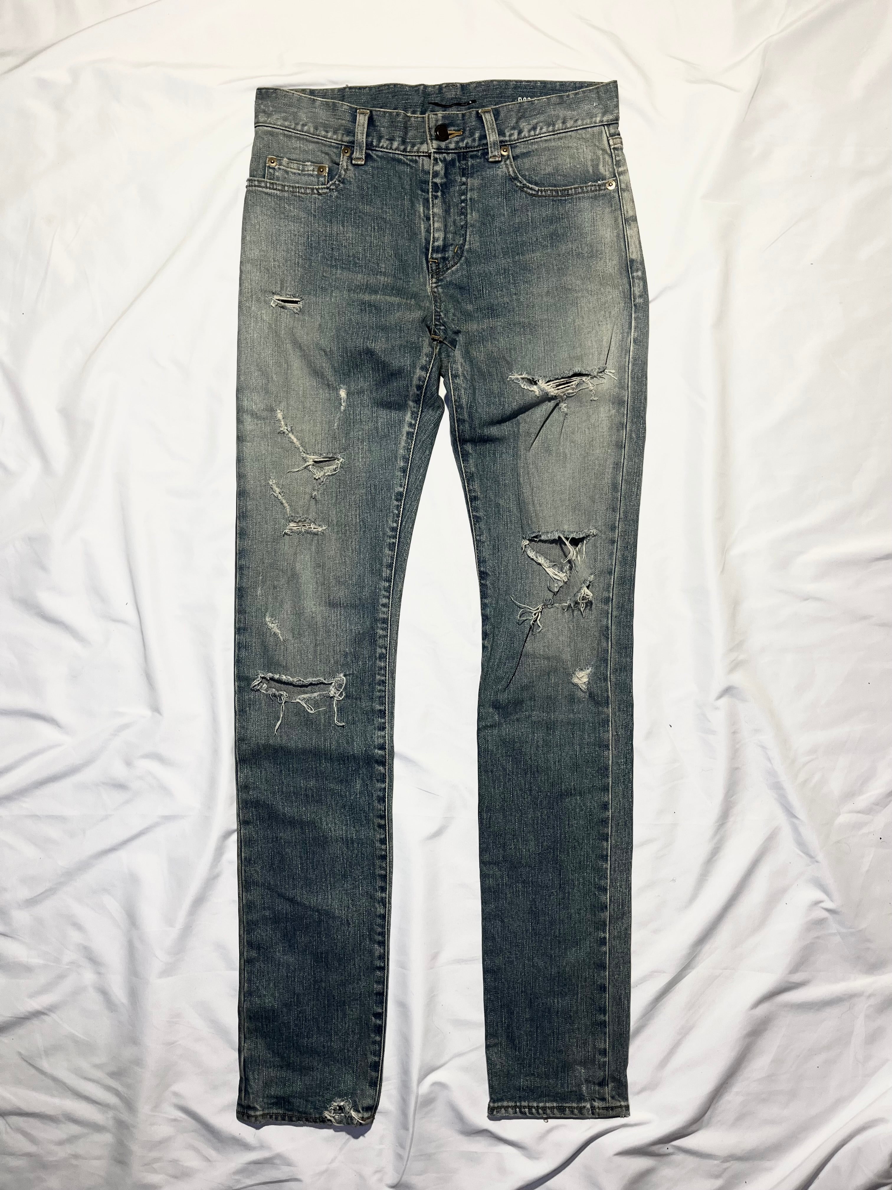 SAINT LAURENT D02 CRASH DENIM BY HEDI SLIMANE IN W29