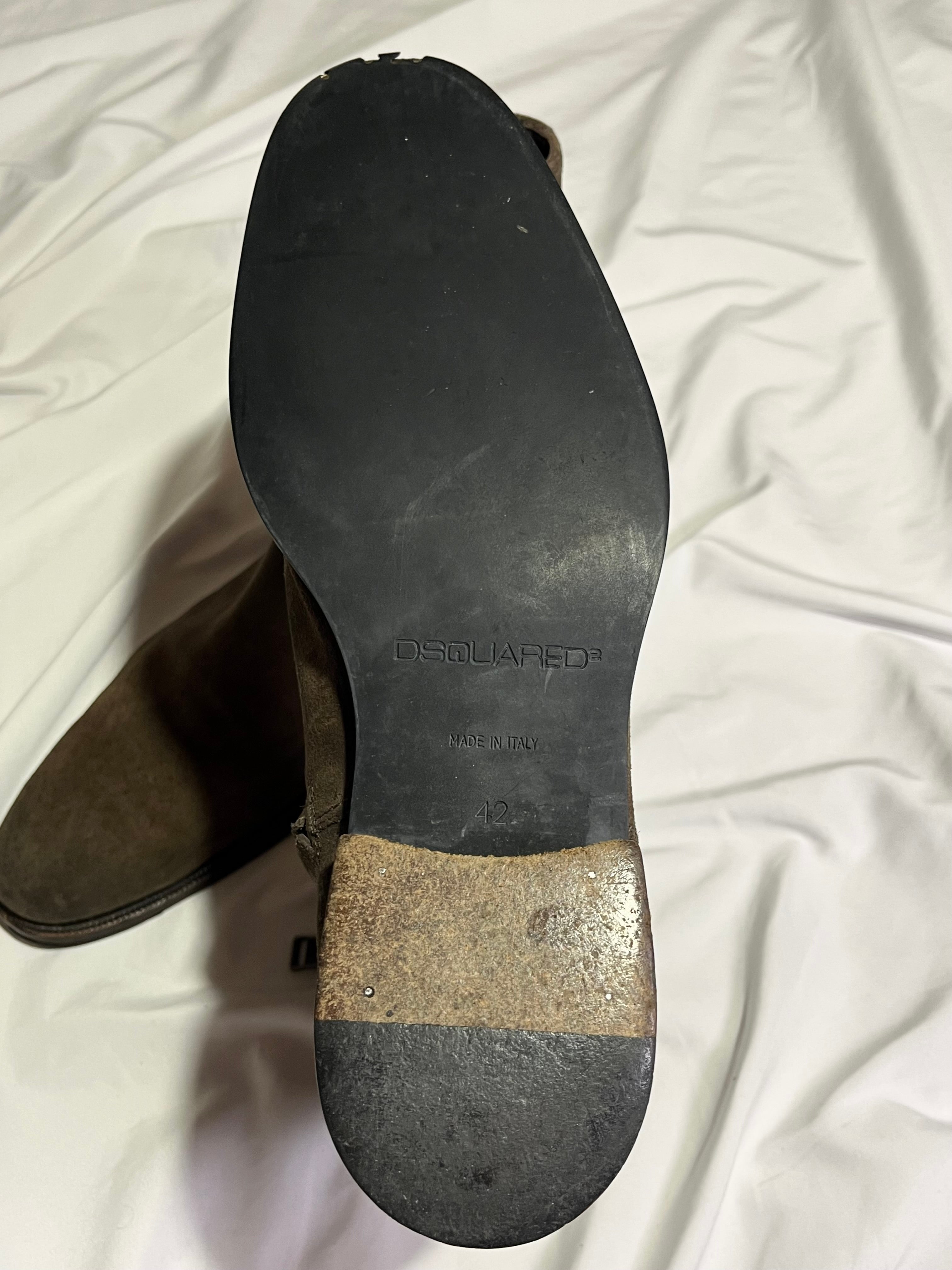 DSQUARED2 RUNWAY COGNAC SUEDE CHELSEA BOOTS