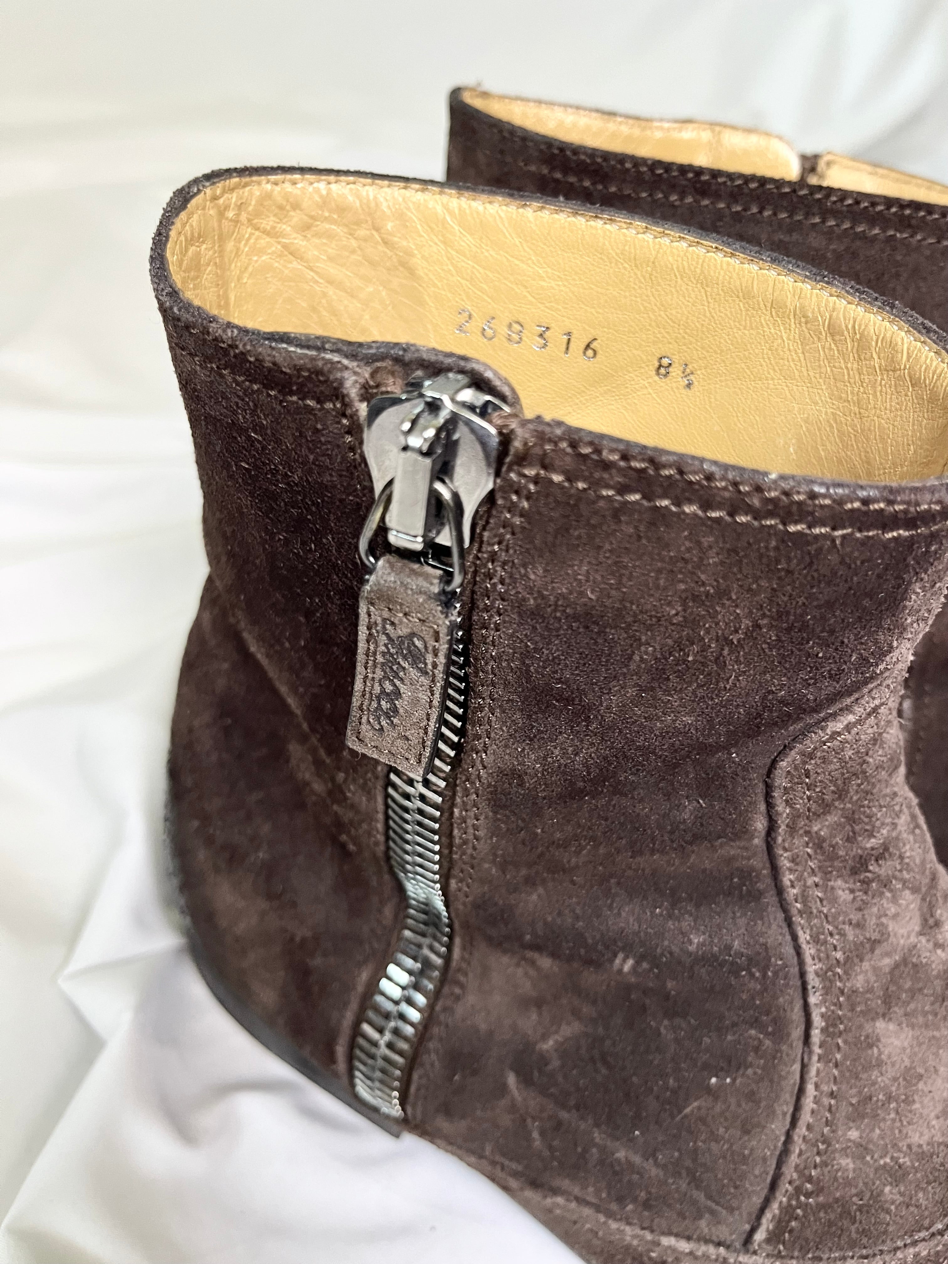 GUCCI BURGUNDY SUEDE LEATHER VINTAGE CHELSEA BOOTS