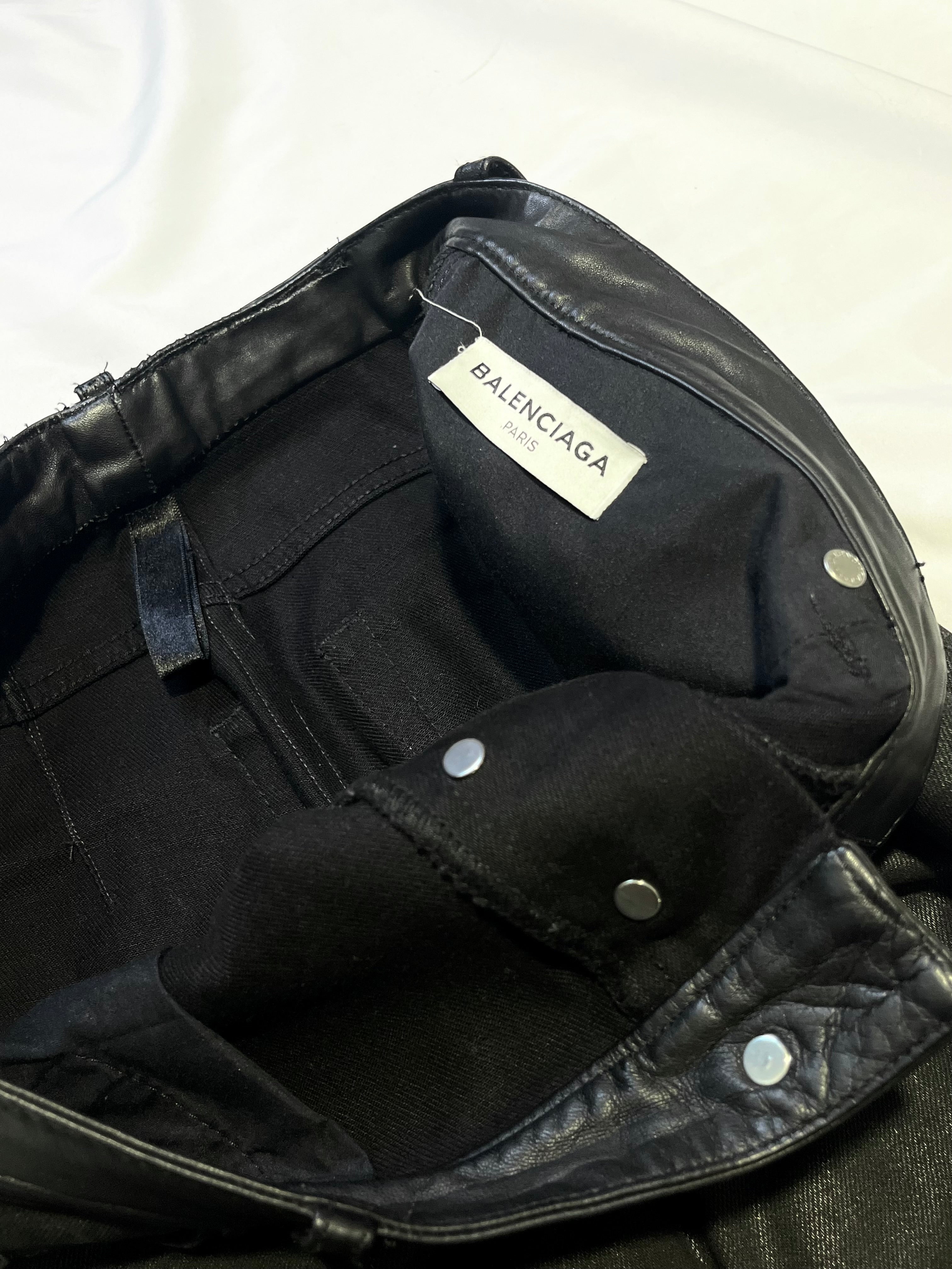 BALENCIAGA CUMMERBUND LEATHER WAISTBAND WAXED DENIM BY ALEXANDER WANG