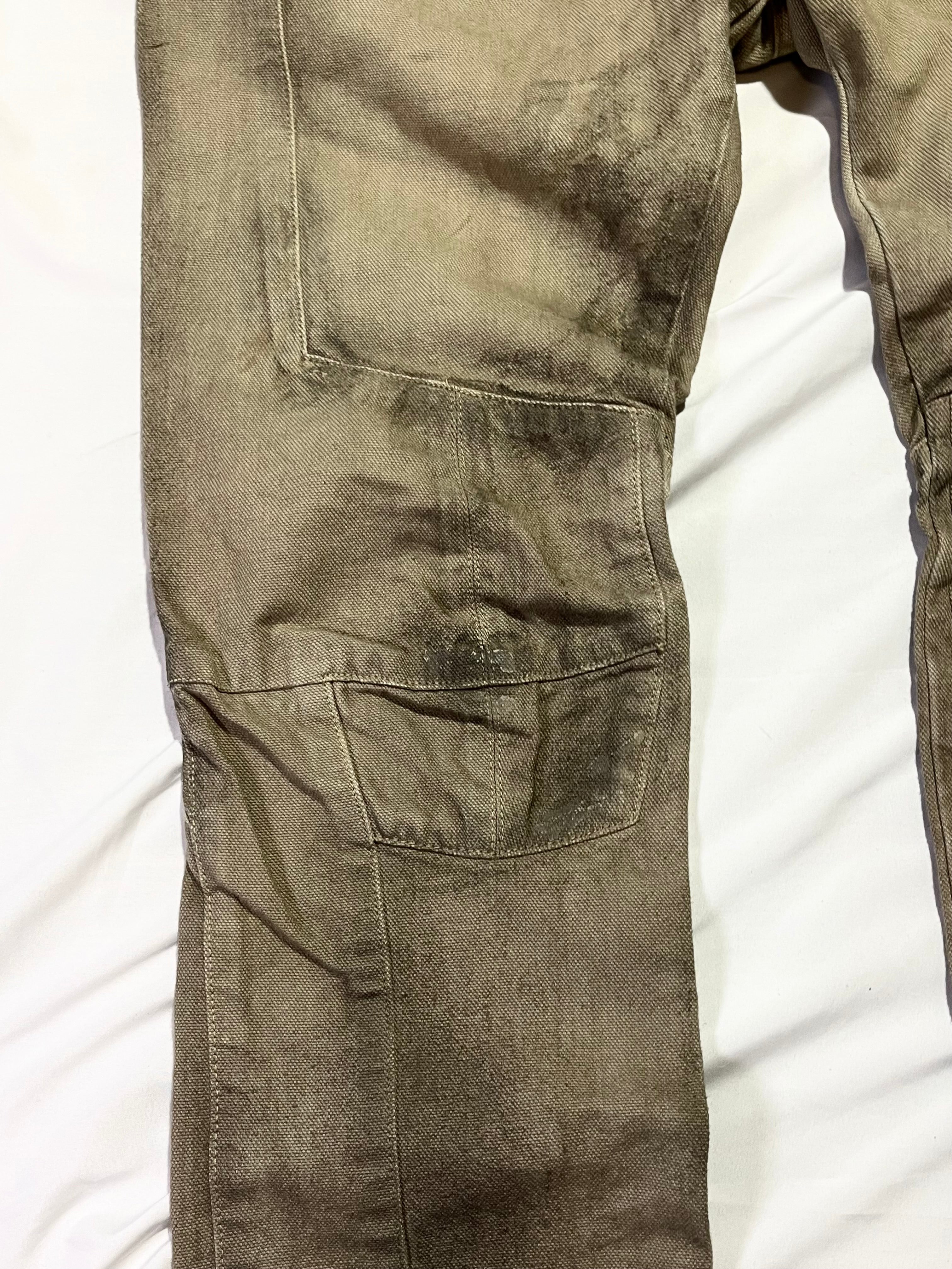BALMAIN SS13 KHAKI BIKER DENIM BY OLIVIER ROUSTEING IN W30