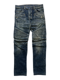 BALMAIN FW12 QUILTED SQUARE PADDED BIKER DENIM BY OLIVIER ROUSTEING