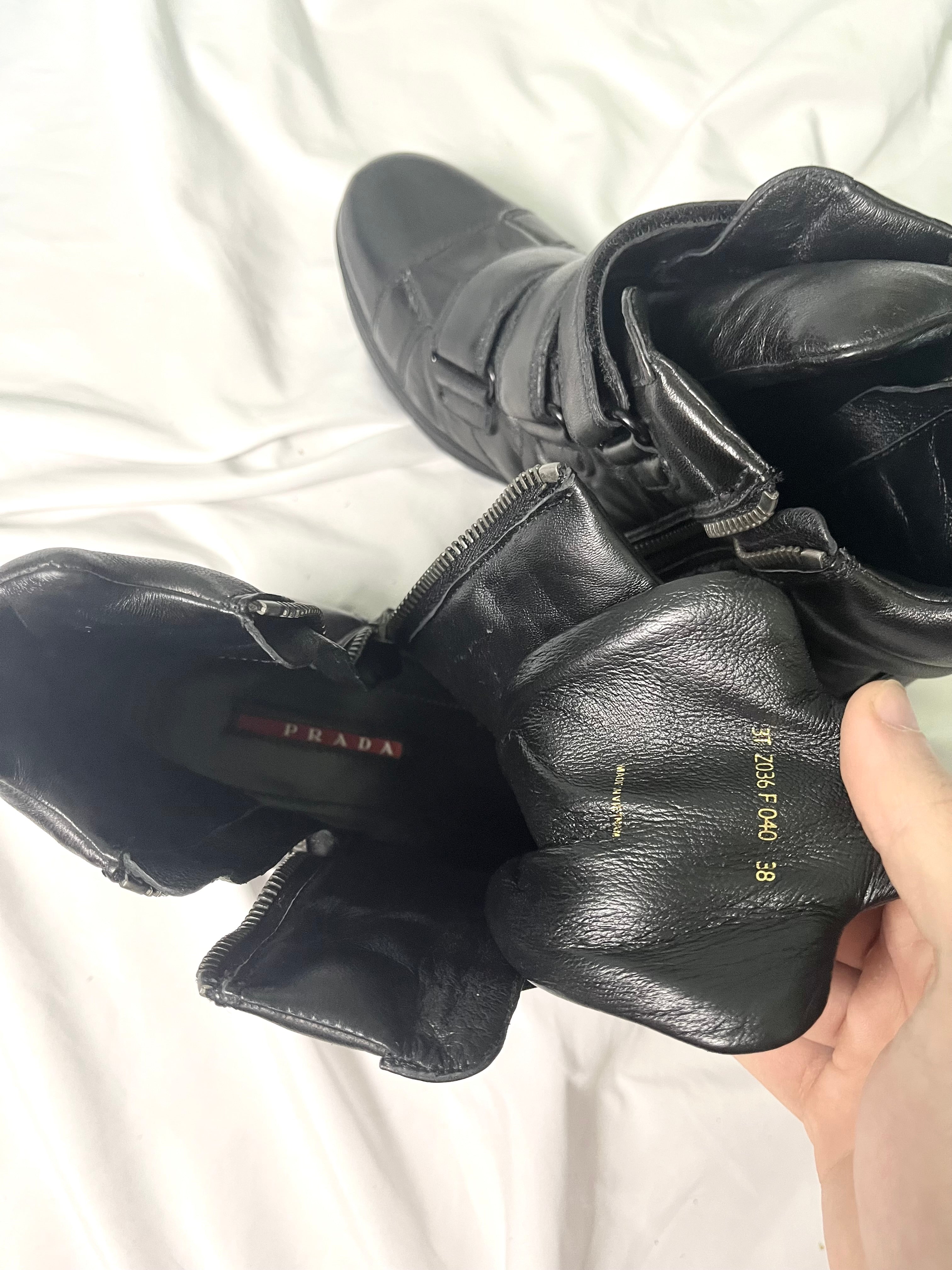 PRADA WEDGE SNEAKERS LEATHER