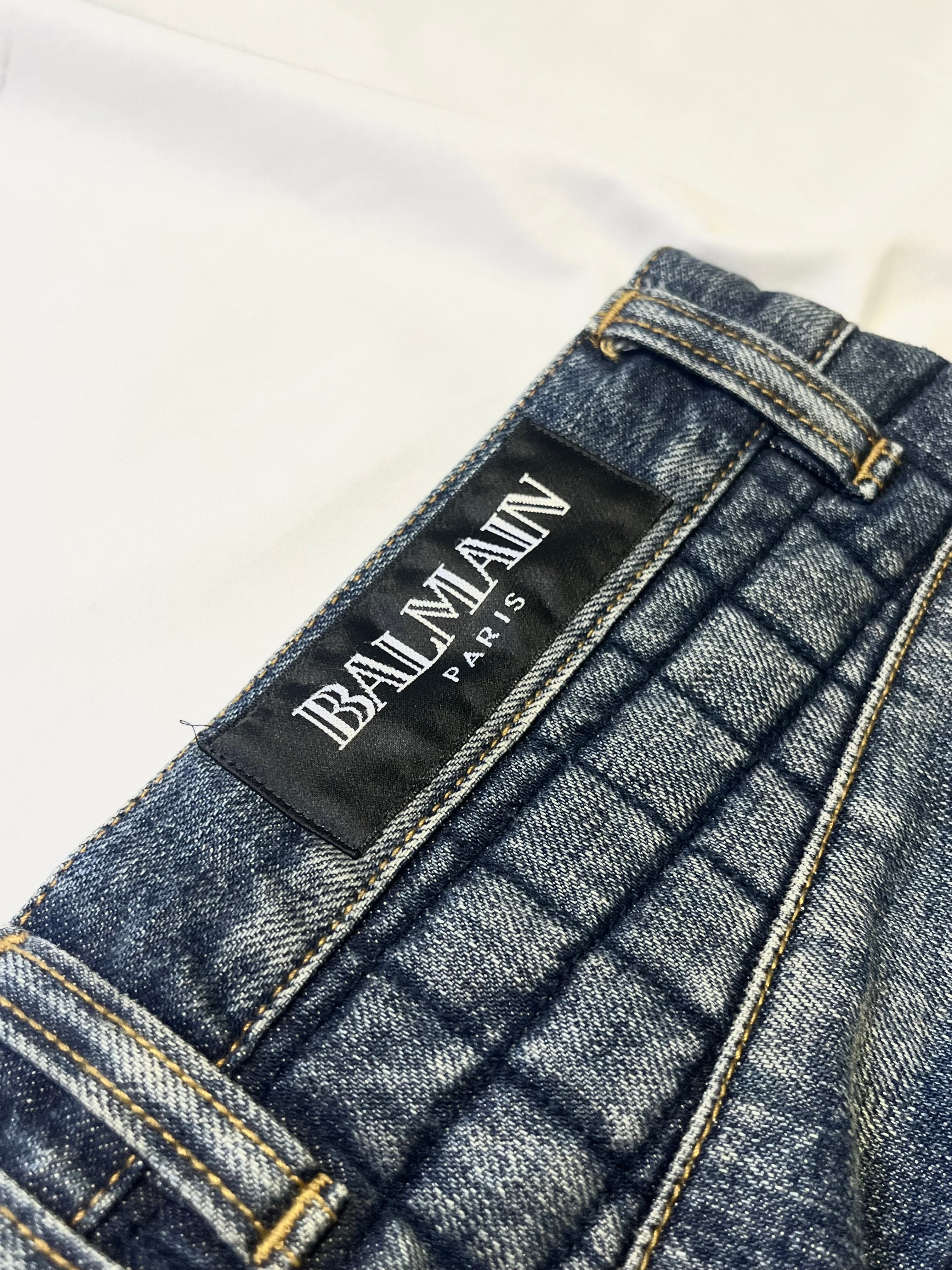 BALMAIN FW12 QUILTED SQUARE PADDED BIKER DENIM BY OLIVIER ROUSTEING
