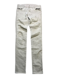 BALMAIN KHAKI DISTRESSED BIKER DENIM BY OLIVIER ROUSTEING IN W27