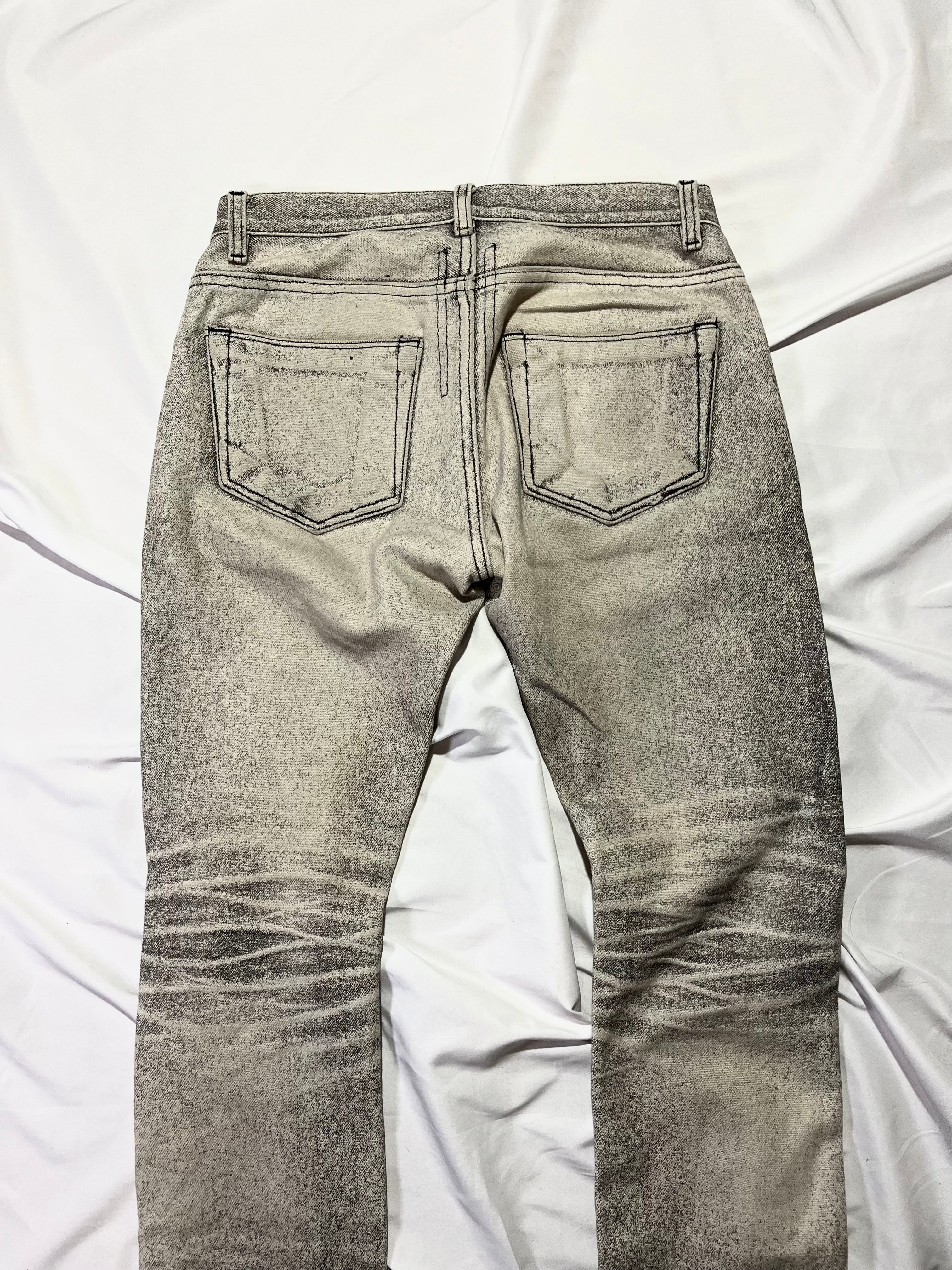 RICK OWENS O&M 2016 DRKSHDW PAINTED DETROIT CUT DENIM IN W28