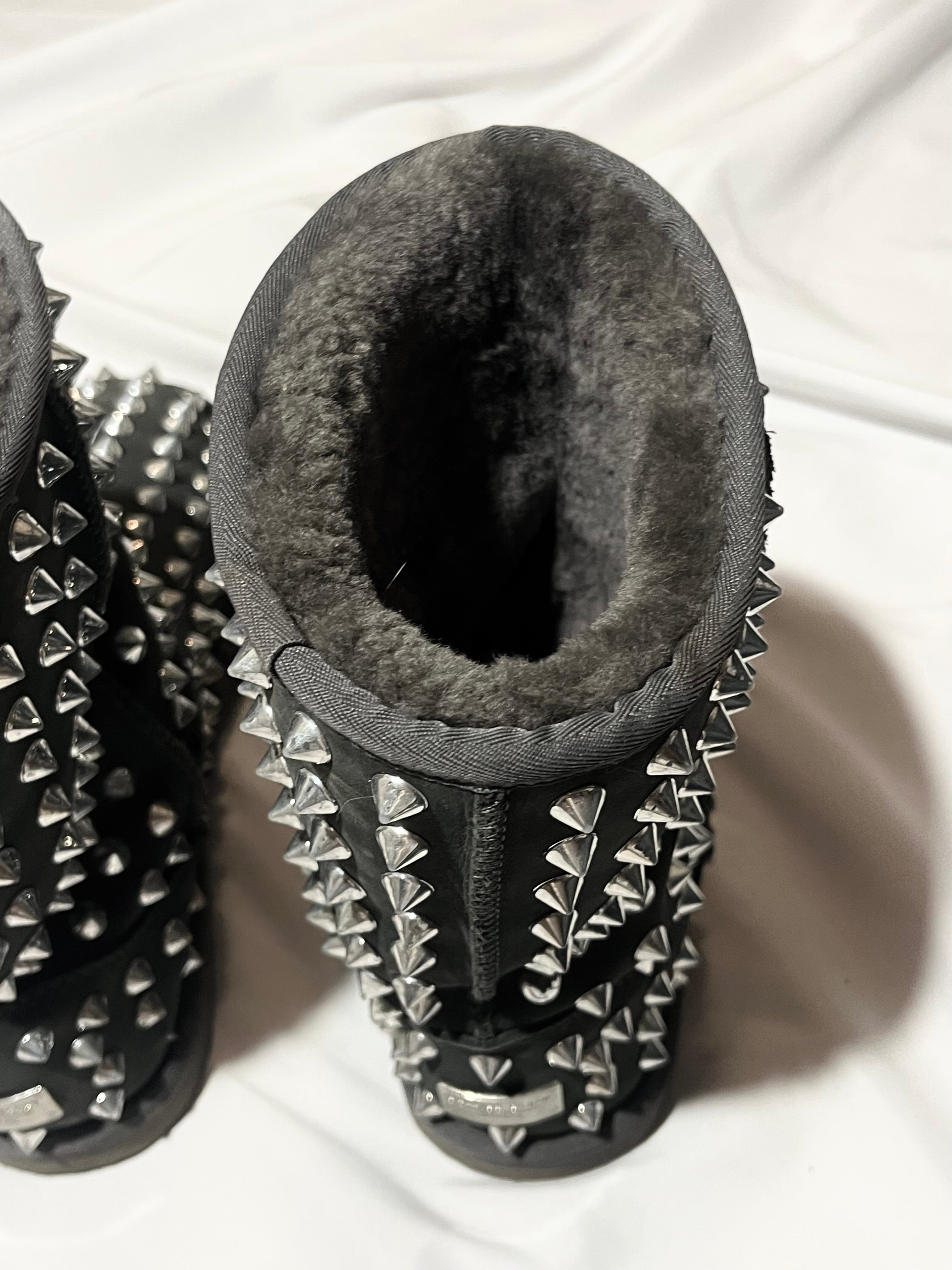 PHILIPP PLEIN SPIKED UGG SILVER/GRAY