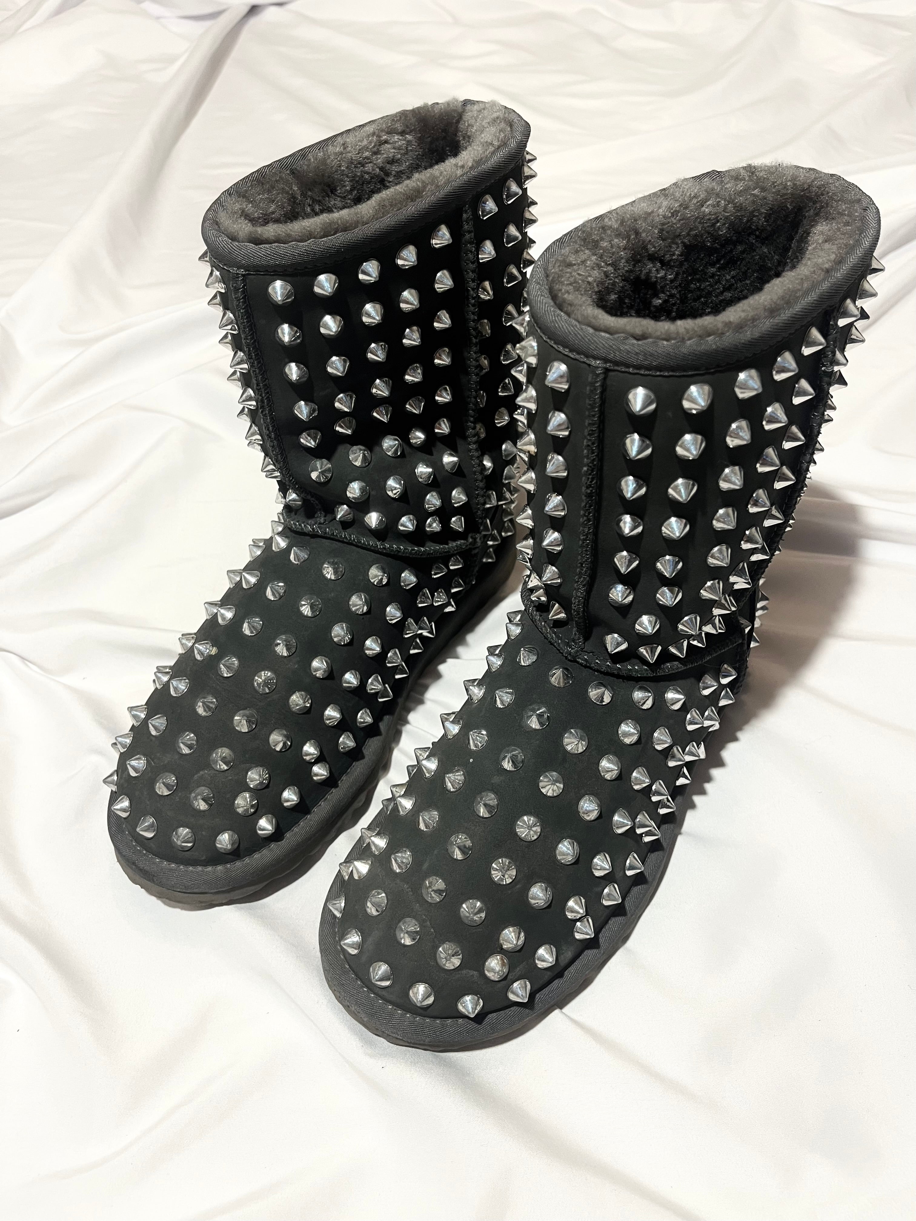 PHILIPP PLEIN SPIKED UGG SILVER/GRAY