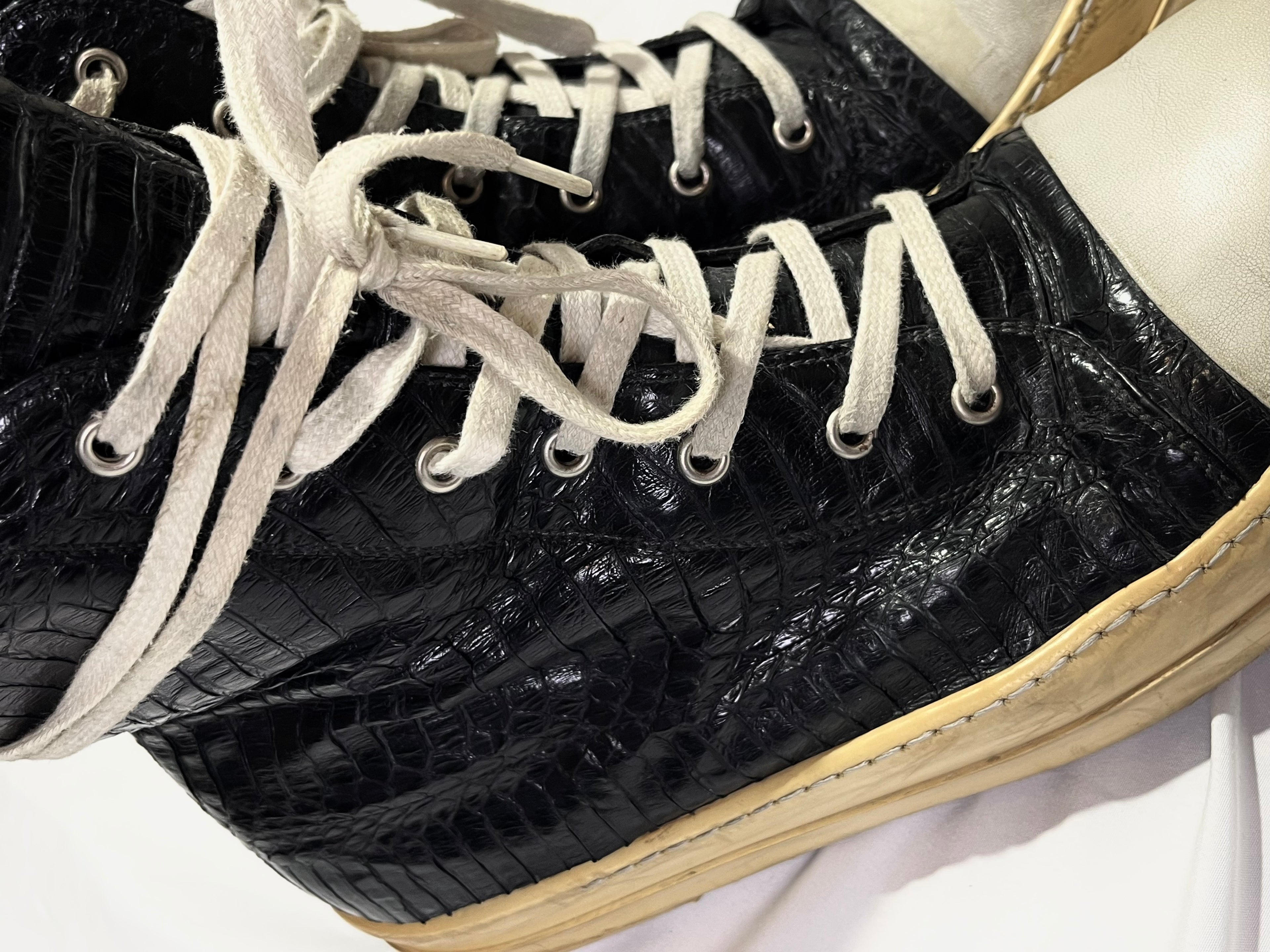 RICK OWENS 2012 PYTHON SKIN RAMONES IN BLACK/MILK