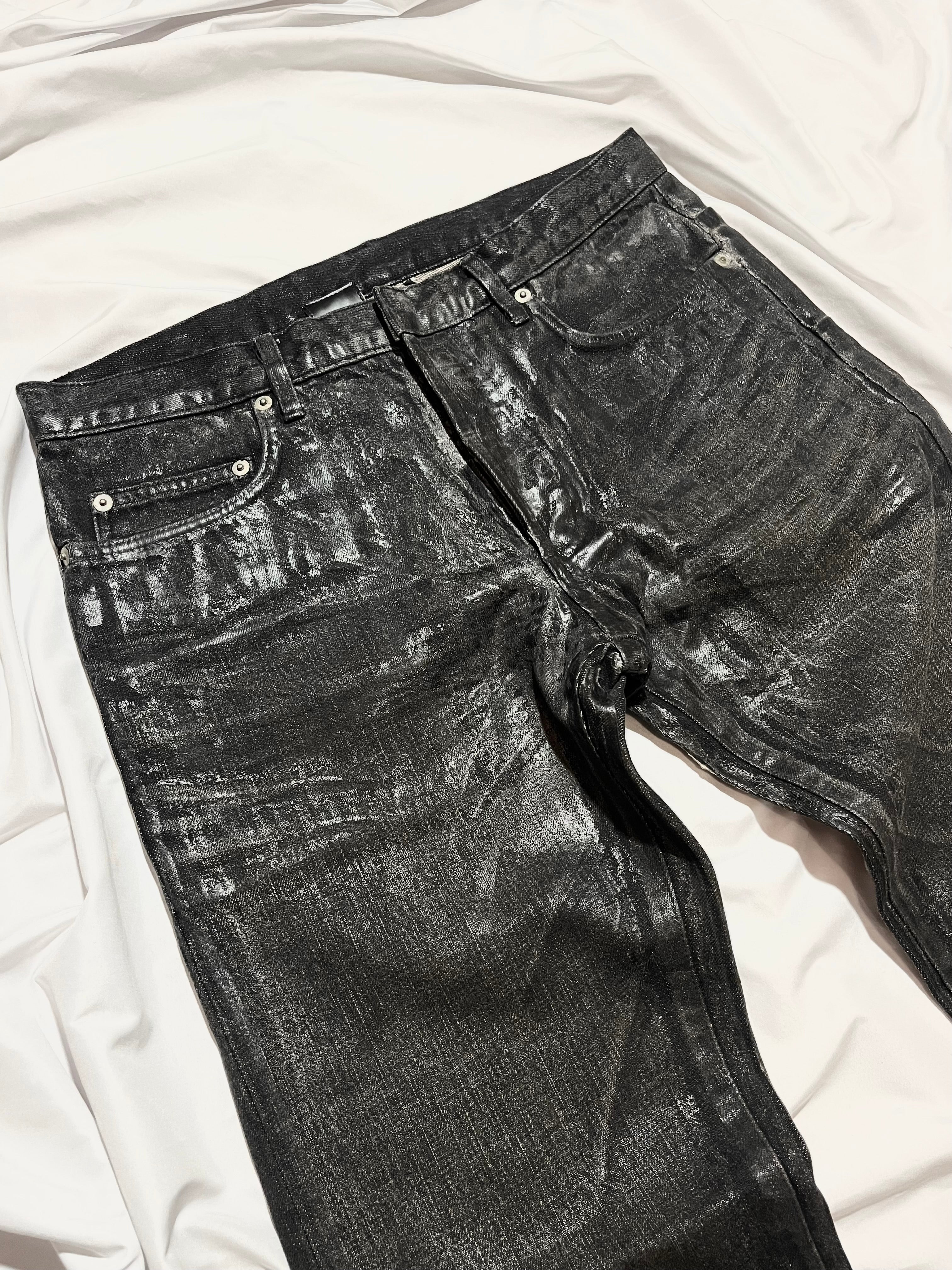 DIOR FW07 'NAVIGATE' WAXED LUSTERS COATED DENIM