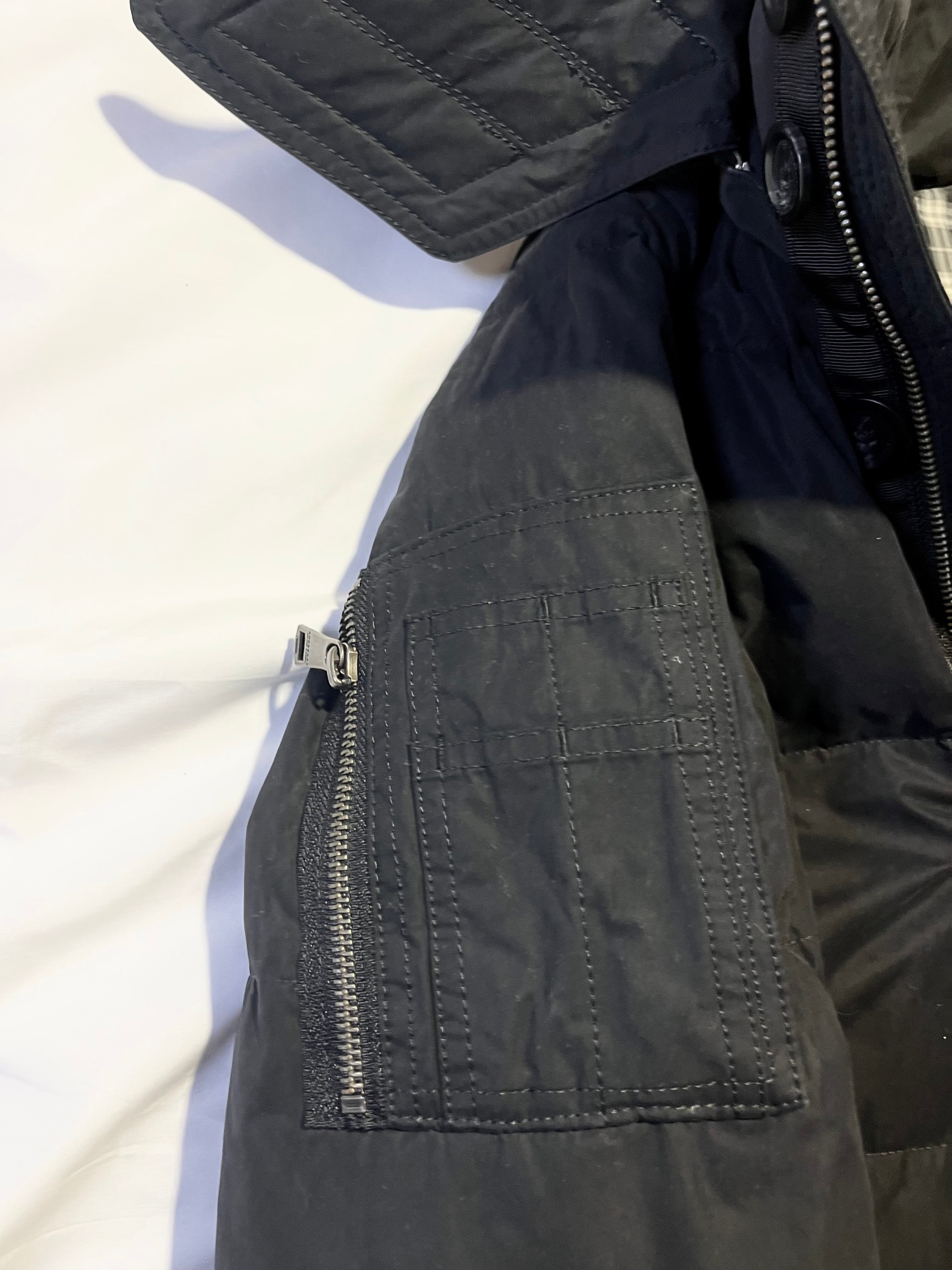 BURBERRY BLACK LABEL 2009 REAL FUR NOVA CHECK PUFFER DOWN JACKET
