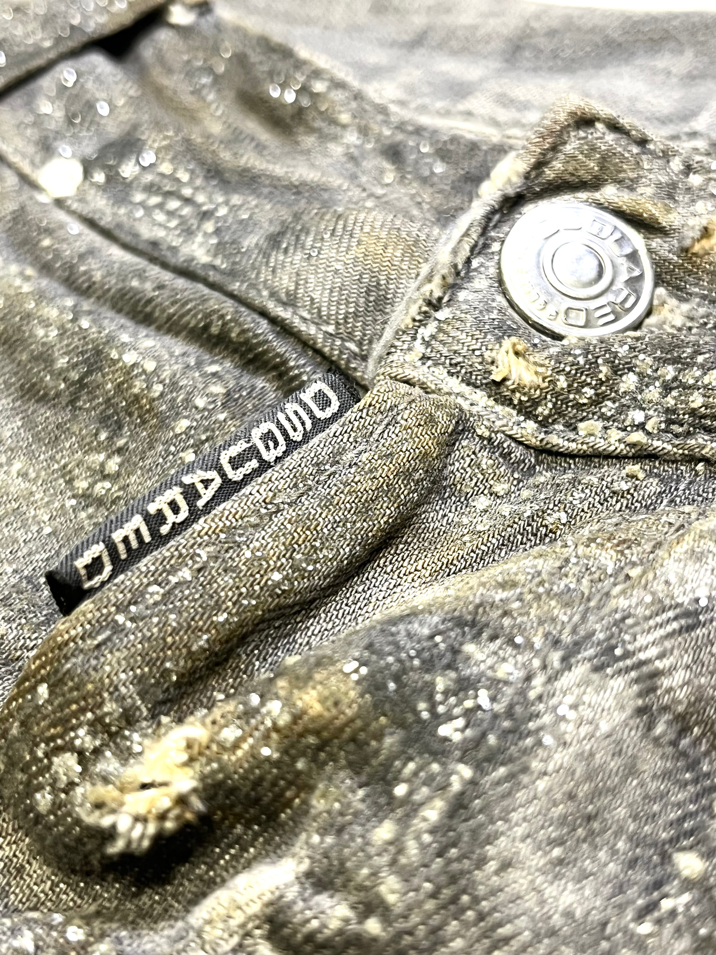 DSQUARED2 FW10 MUDDY GLITTER JEANS IN GRAY SIZE 40 EU