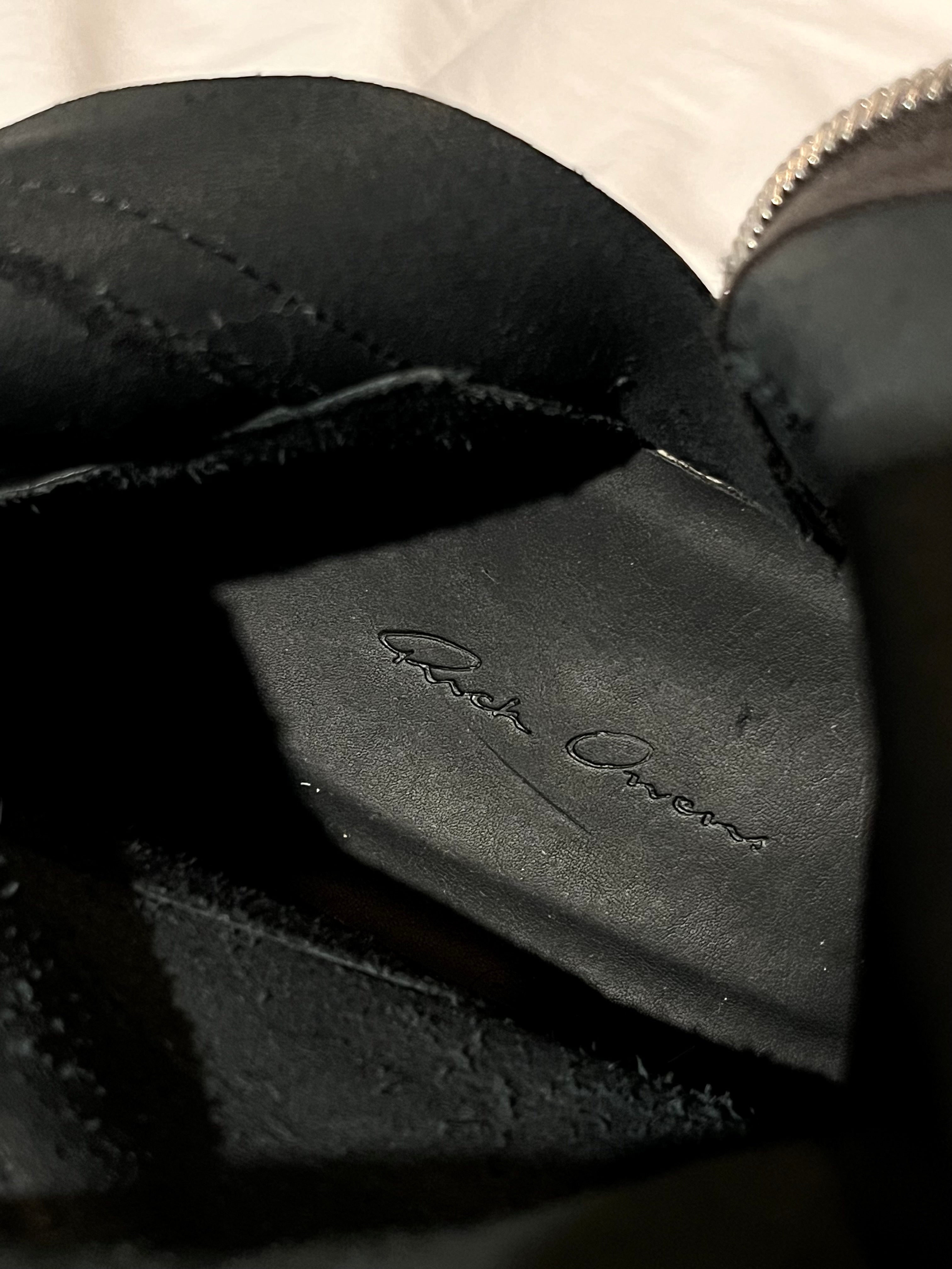 RICK OWENS SS15 'FAUN' BLACK/MILK OG LEATHER LACELESS /MOUNTAIN RAMONES