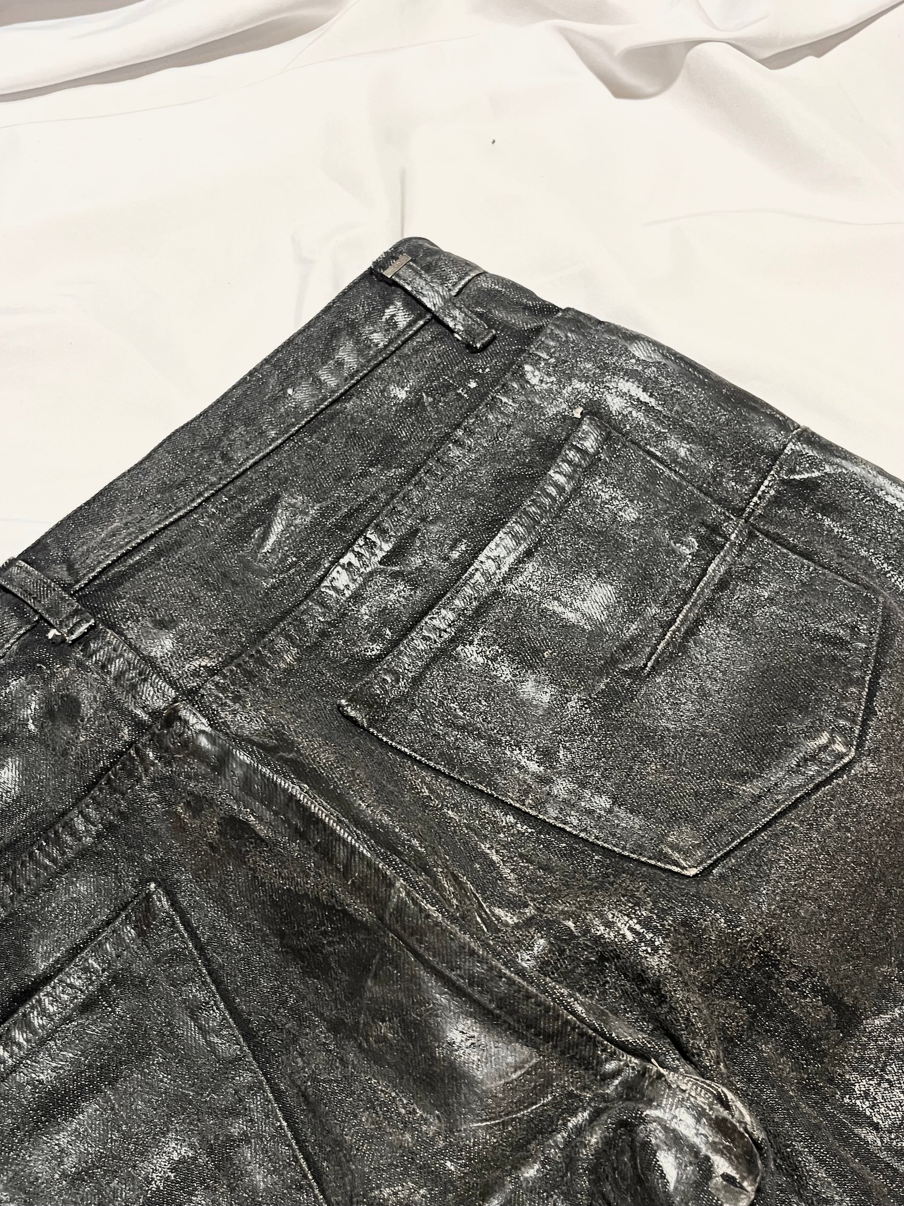 DIOR FW07 'NAVIGATE' WAXED LUSTERS COATED DENIM