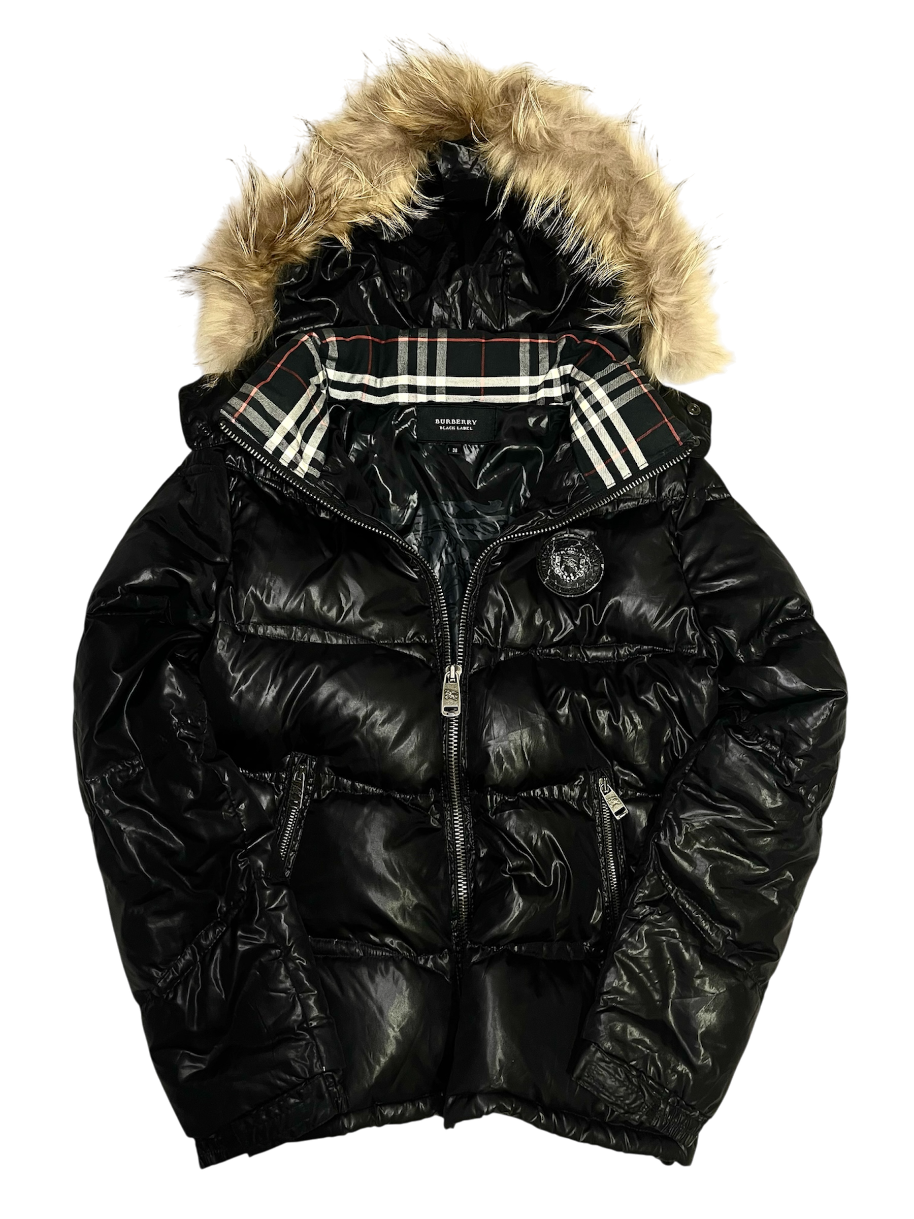 BURBERRY BLACK LABEL PUFFER JACKET WITH FUR