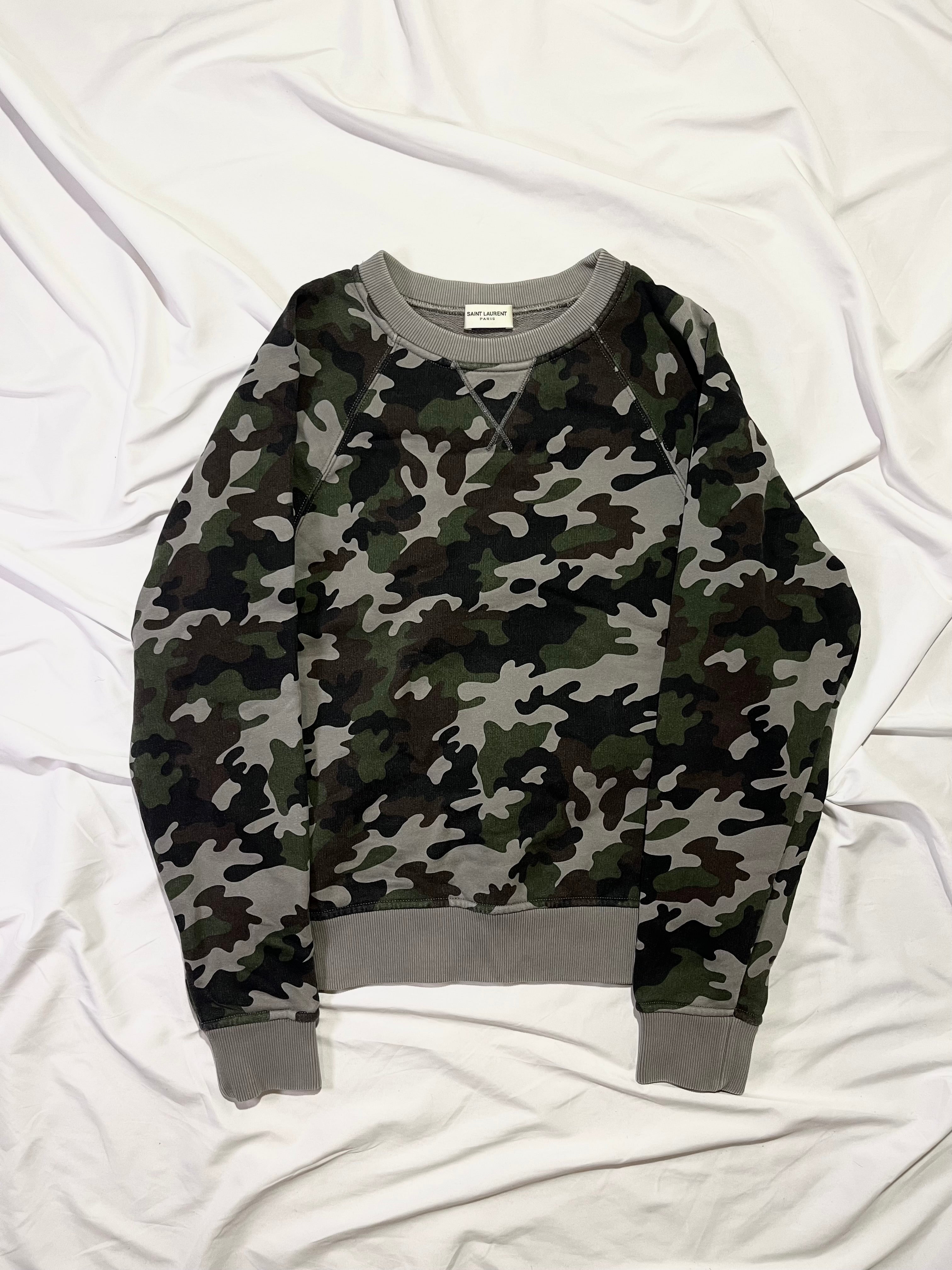 SAINT LAURENT PARIS MILITARY CAMO SWEATSHIRT