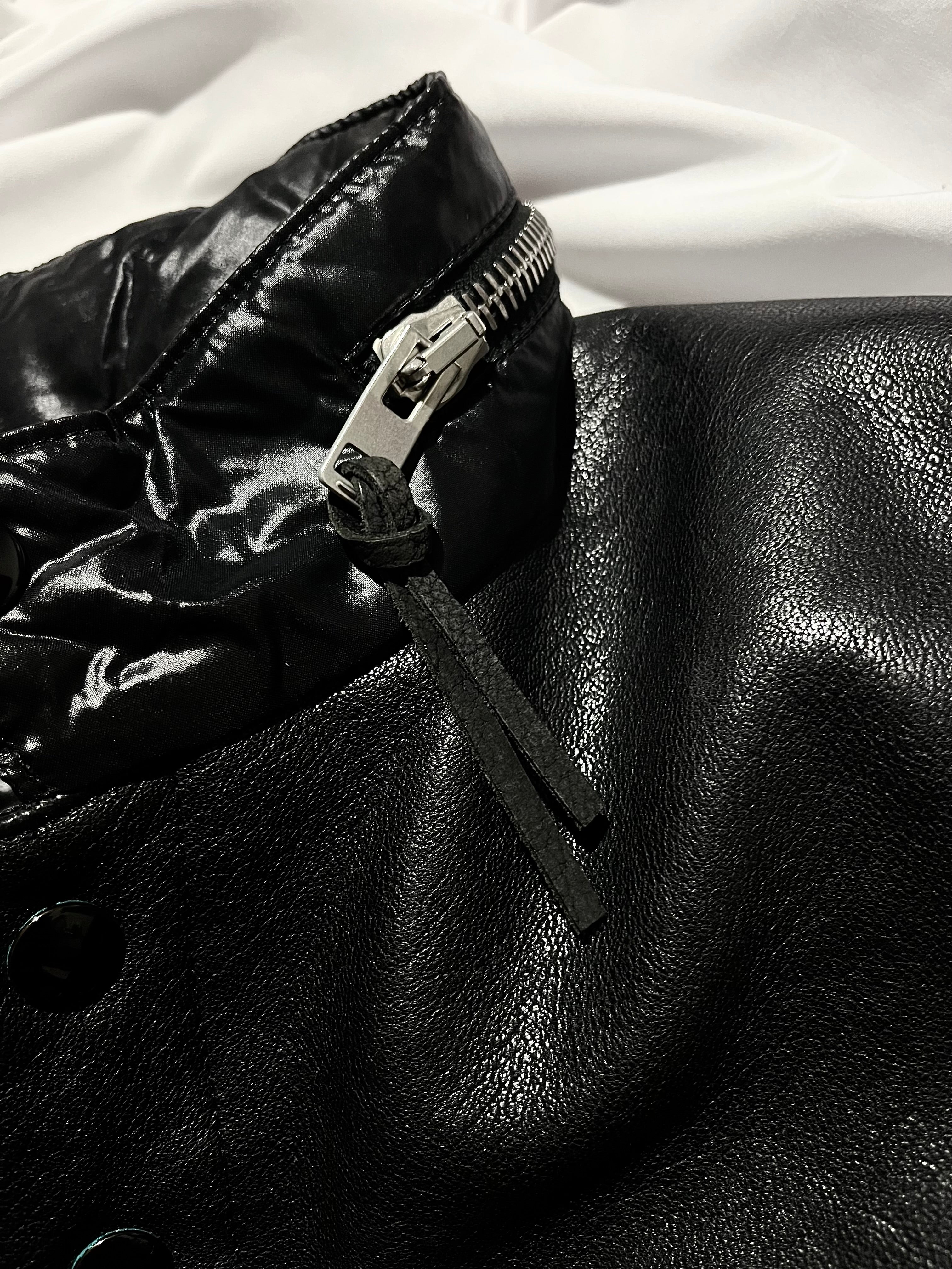 SAINT LAURENT PARIS FW13 GLOSSY LEATHER PUFFER BY HEDI SLIMANE IN 48