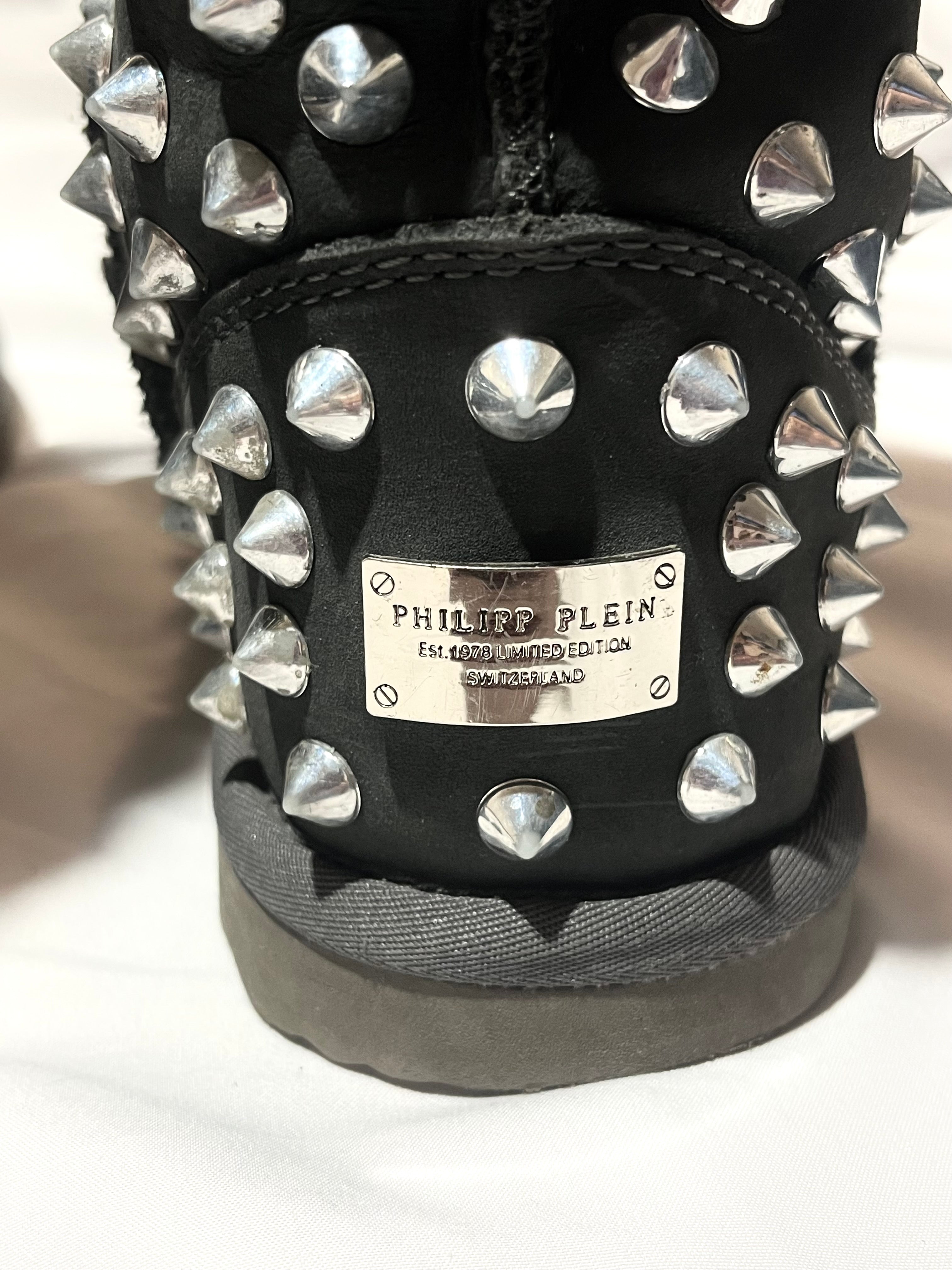 PHILIPP PLEIN SPIKED UGG SILVER/GRAY