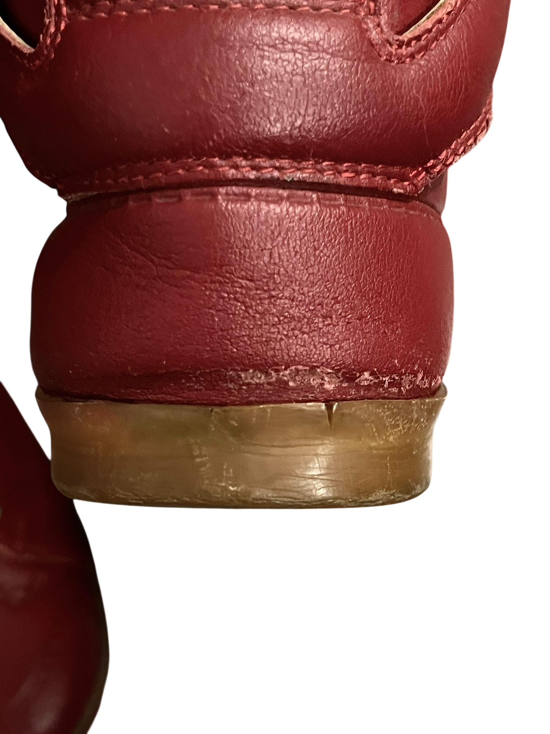 MAISON MARTIN MARGIELA X H&M HIGH TOP SNEAKER RED/GUM LEATHER HIGH TOP SNEAKERS IN 41