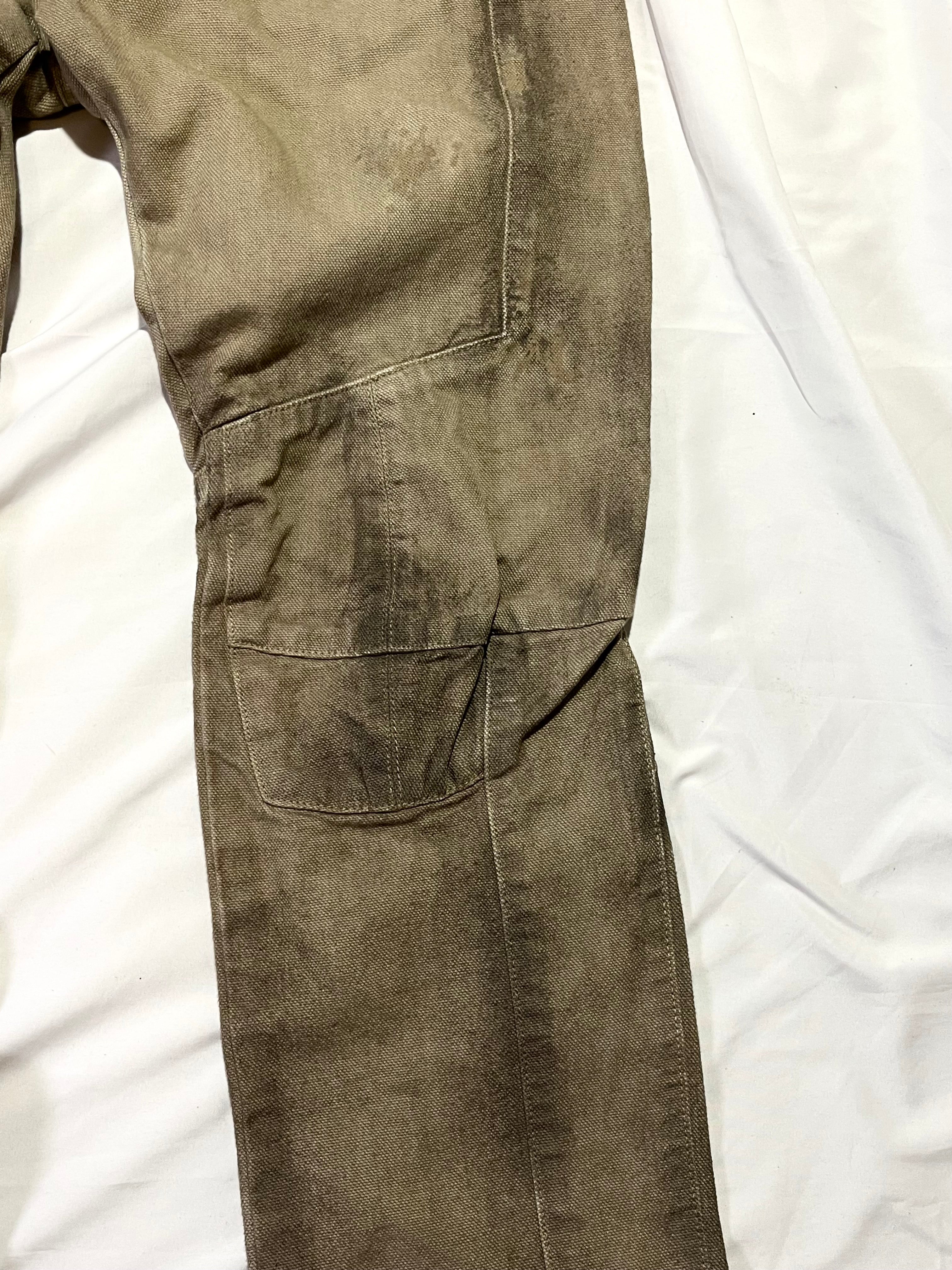 BALMAIN SS13 KHAKI BIKER DENIM BY OLIVIER ROUSTEING IN W30