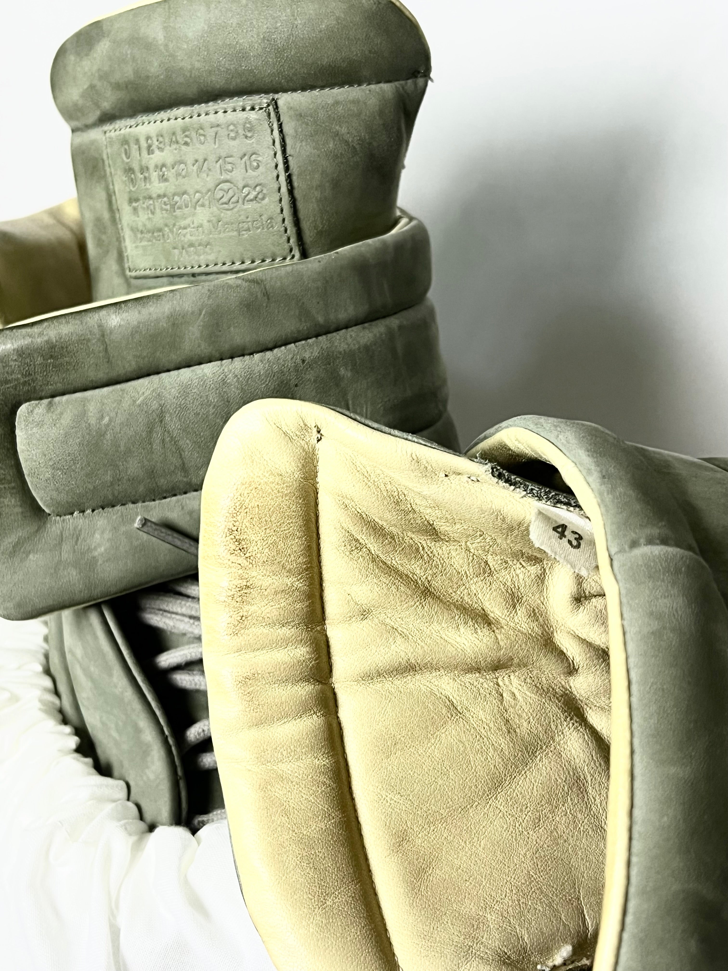 MAISON MARTIN MARGIELA  2012 FUTURE HIGH OLIVE GREEN SUEDE FIRST RELEASE