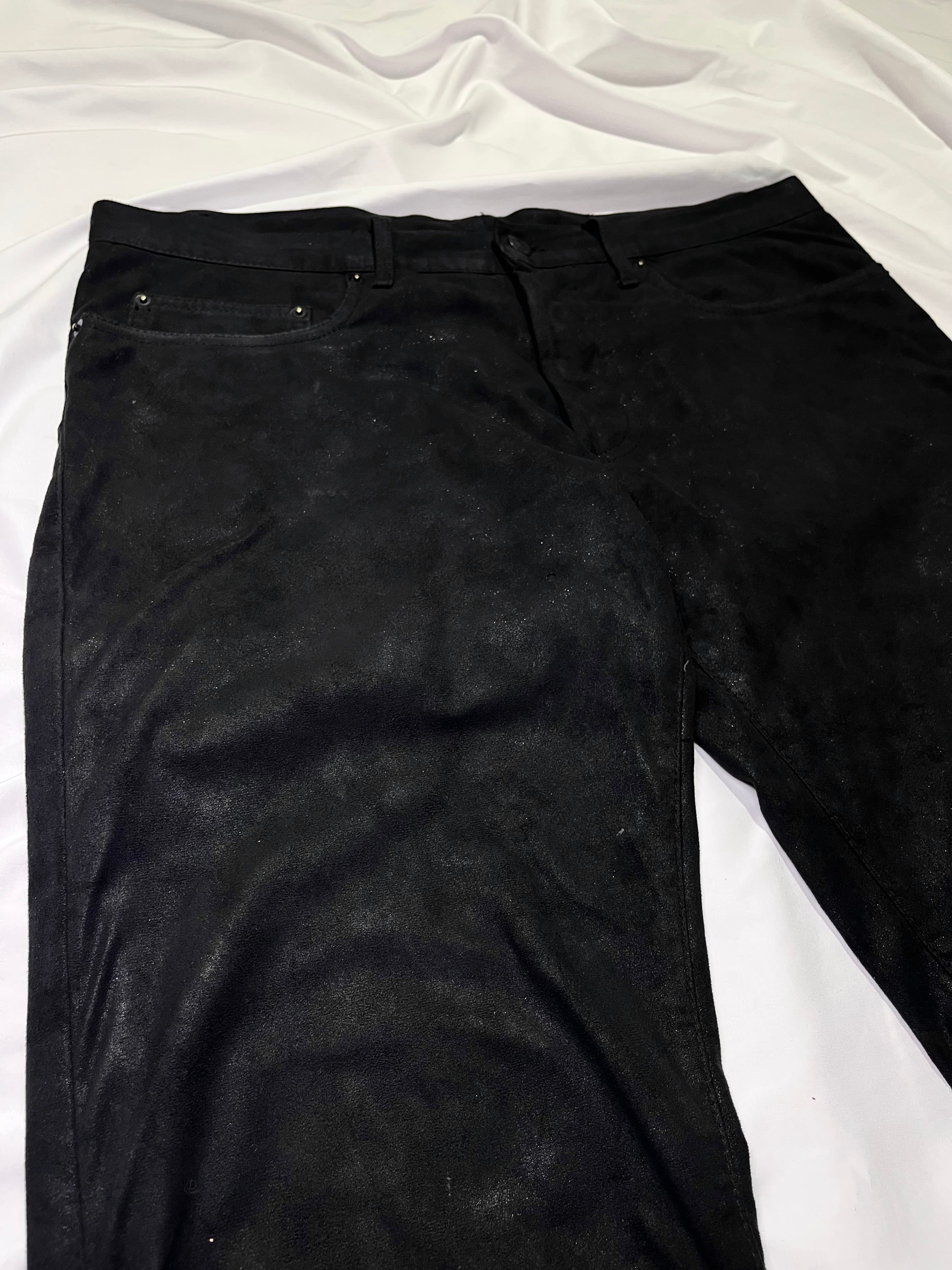 DIOR GLITTER COATED MOLESKIN TROUSERS BY KRISS VAN ASSCHE IN W33