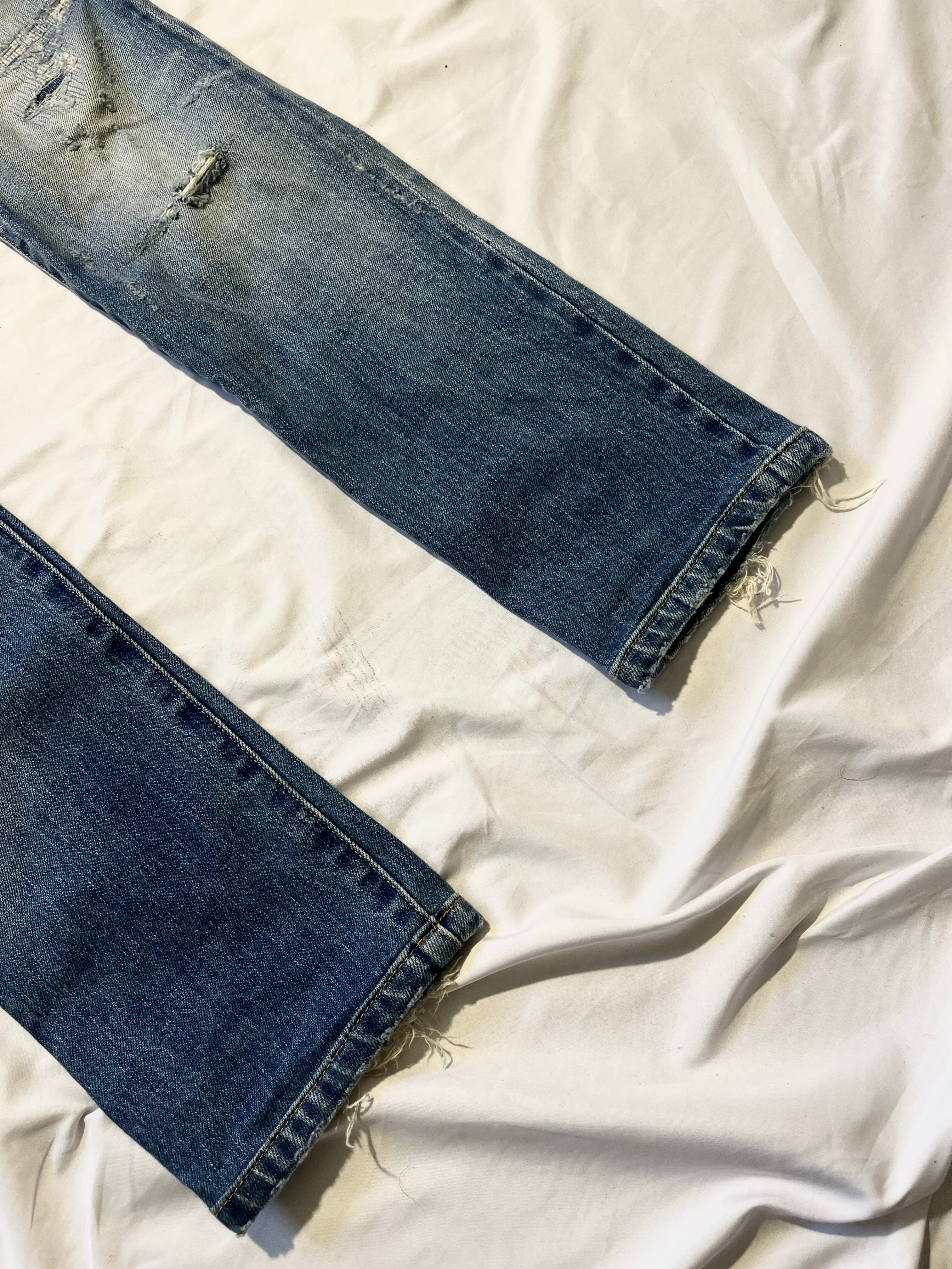 BALMAIN DESTROYED CRASH BIKER DENIM BY OLIVIER ROUSTEING