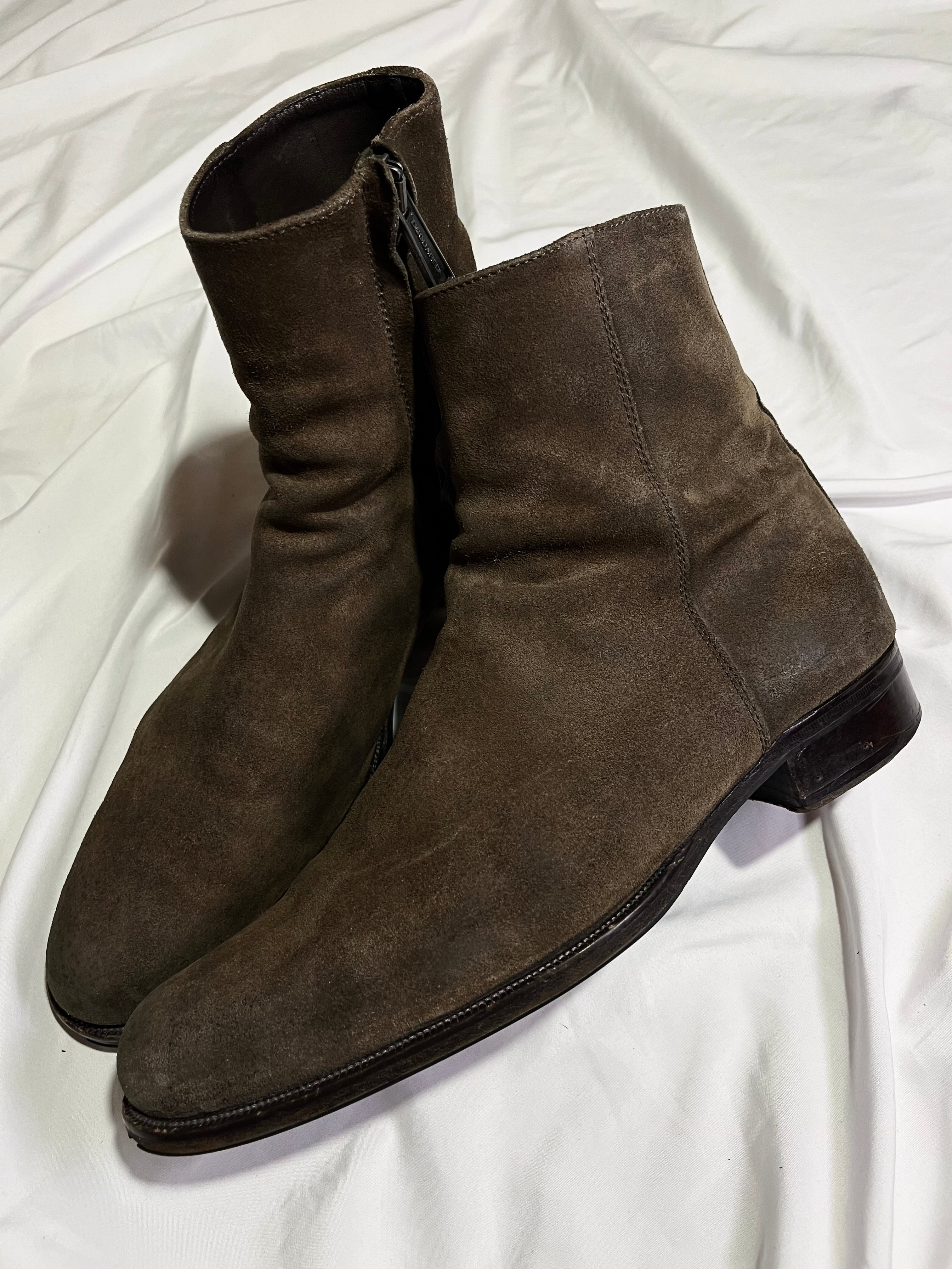 DSQUARED2 RUNWAY COGNAC SUEDE CHELSEA BOOTS