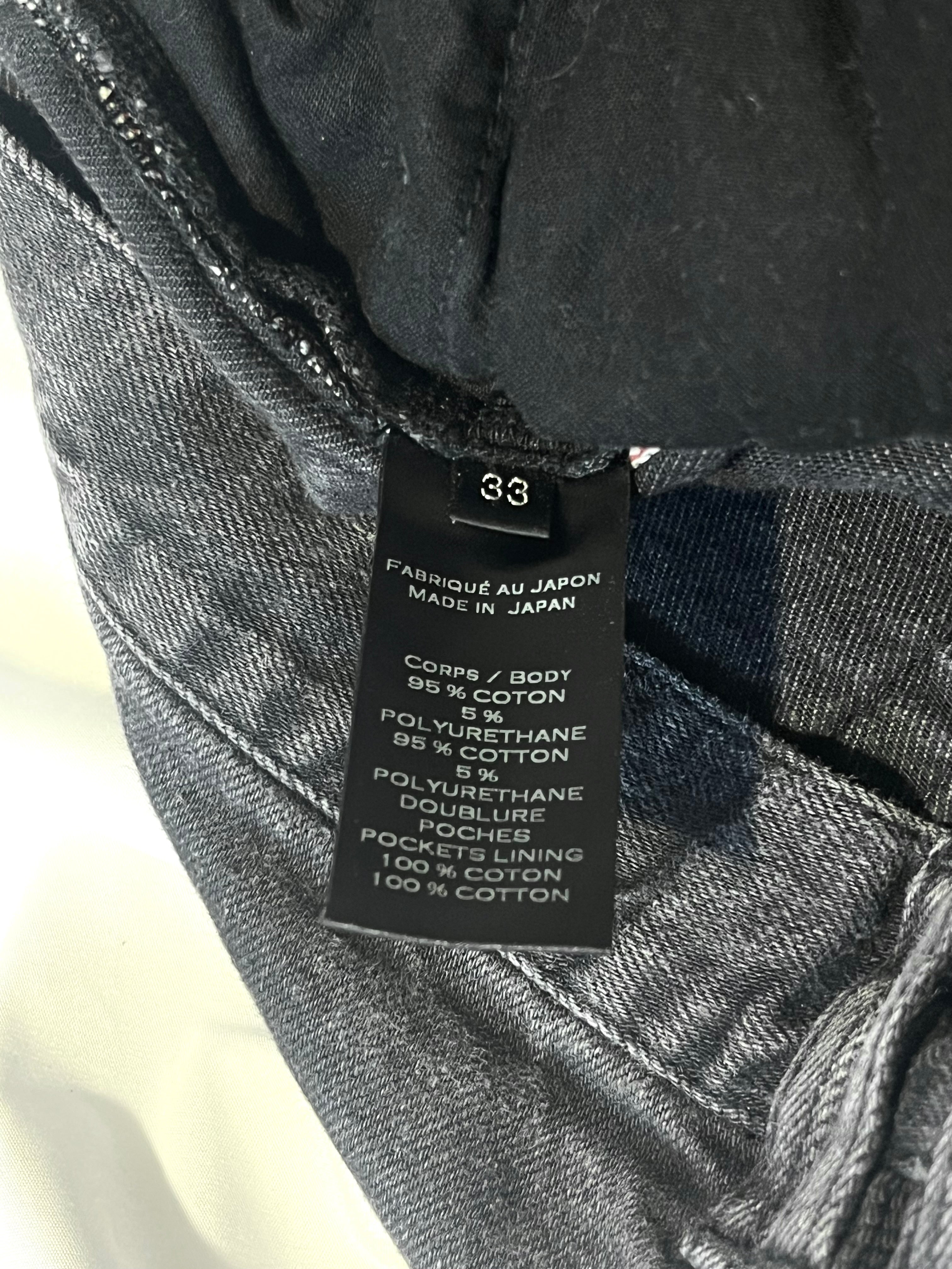 BALMAIN ACID WASH GREY BIKER DENIM BY OLIVIER ROUSTEING