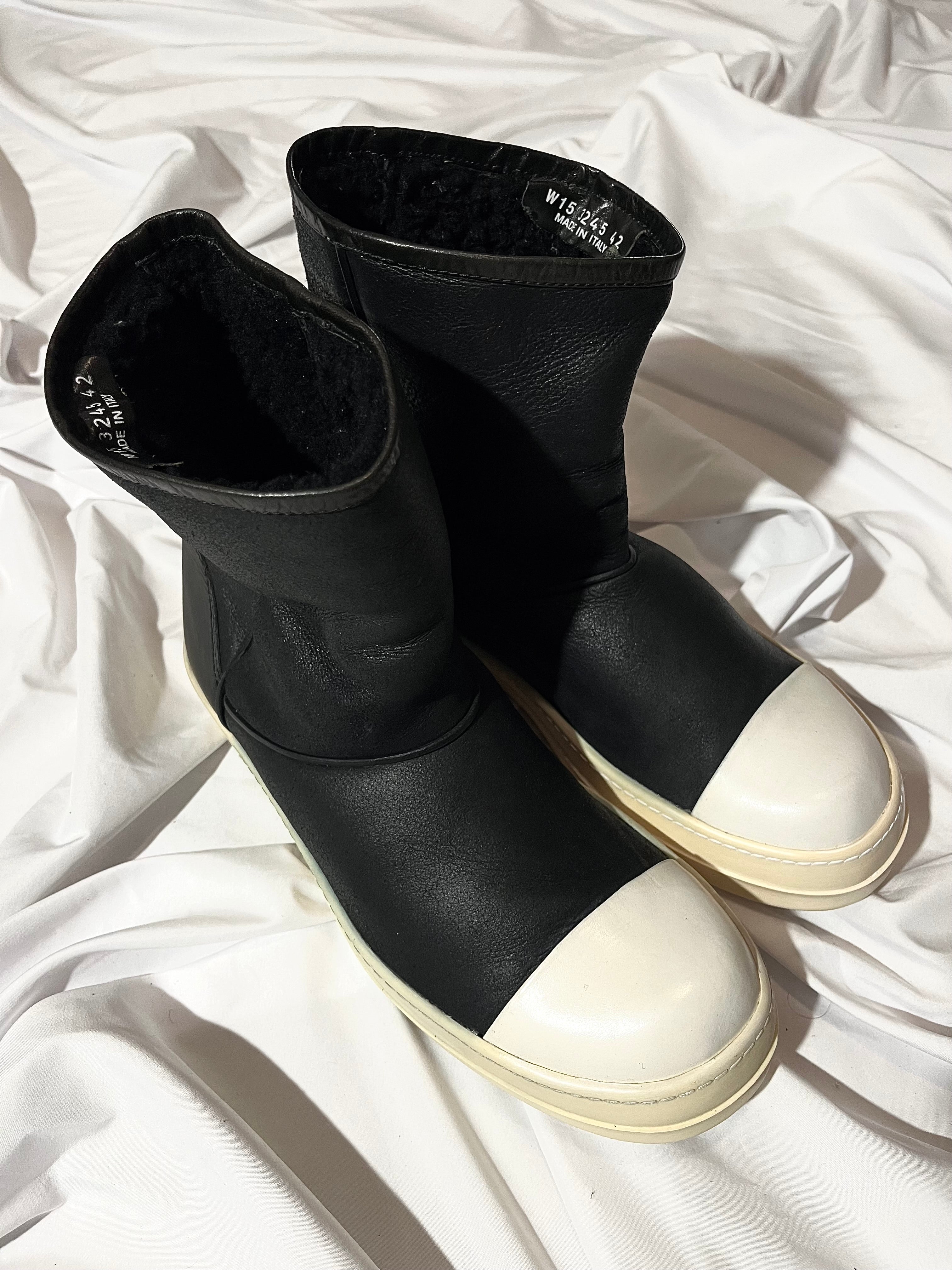 RICK OWENS FW15 'SPHINX' SHEARLING UGG RAMONES BOOTS