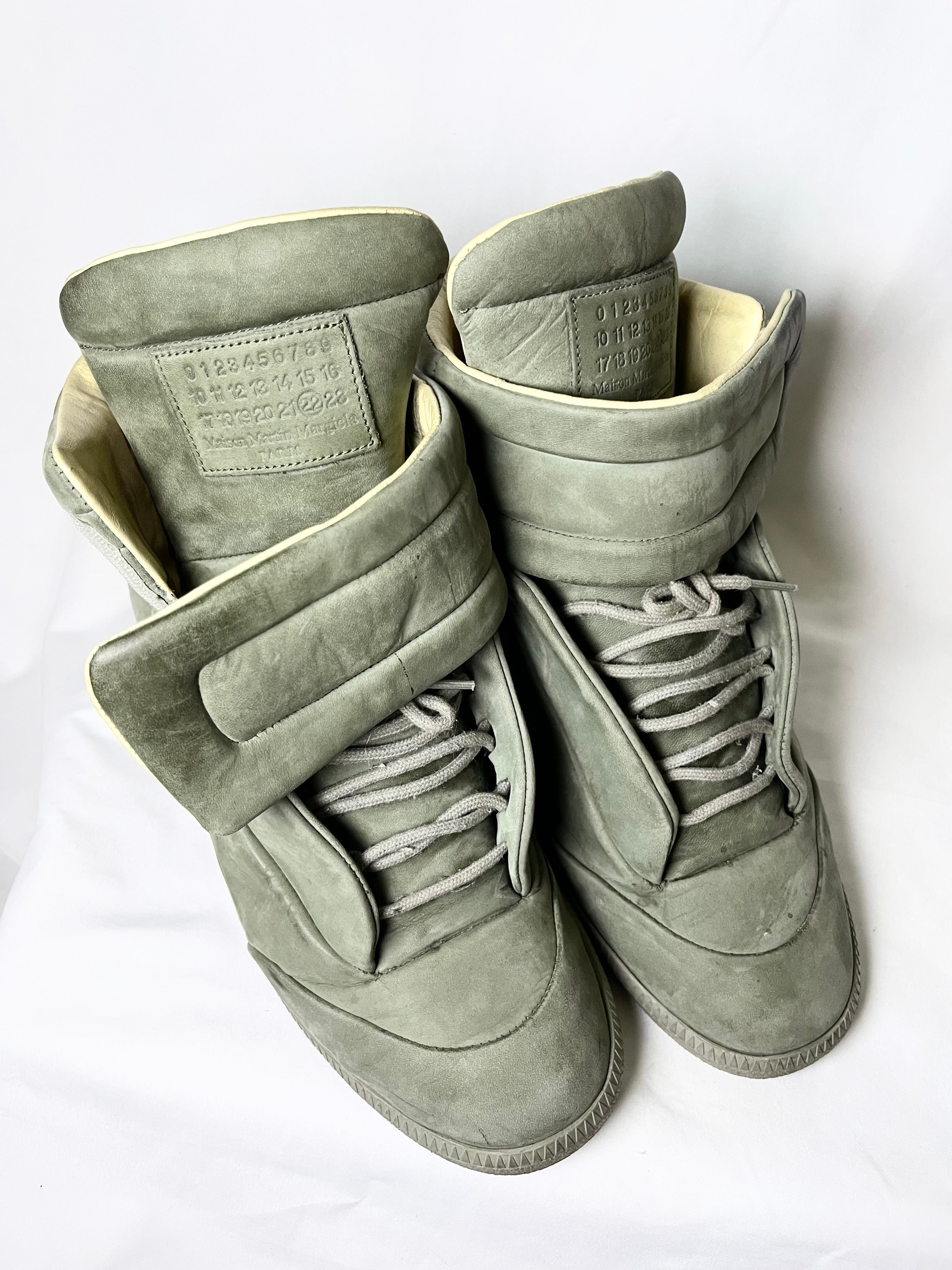 MAISON MARTIN MARGIELA  2012 FUTURE HIGH OLIVE GREEN SUEDE FIRST RELEASE