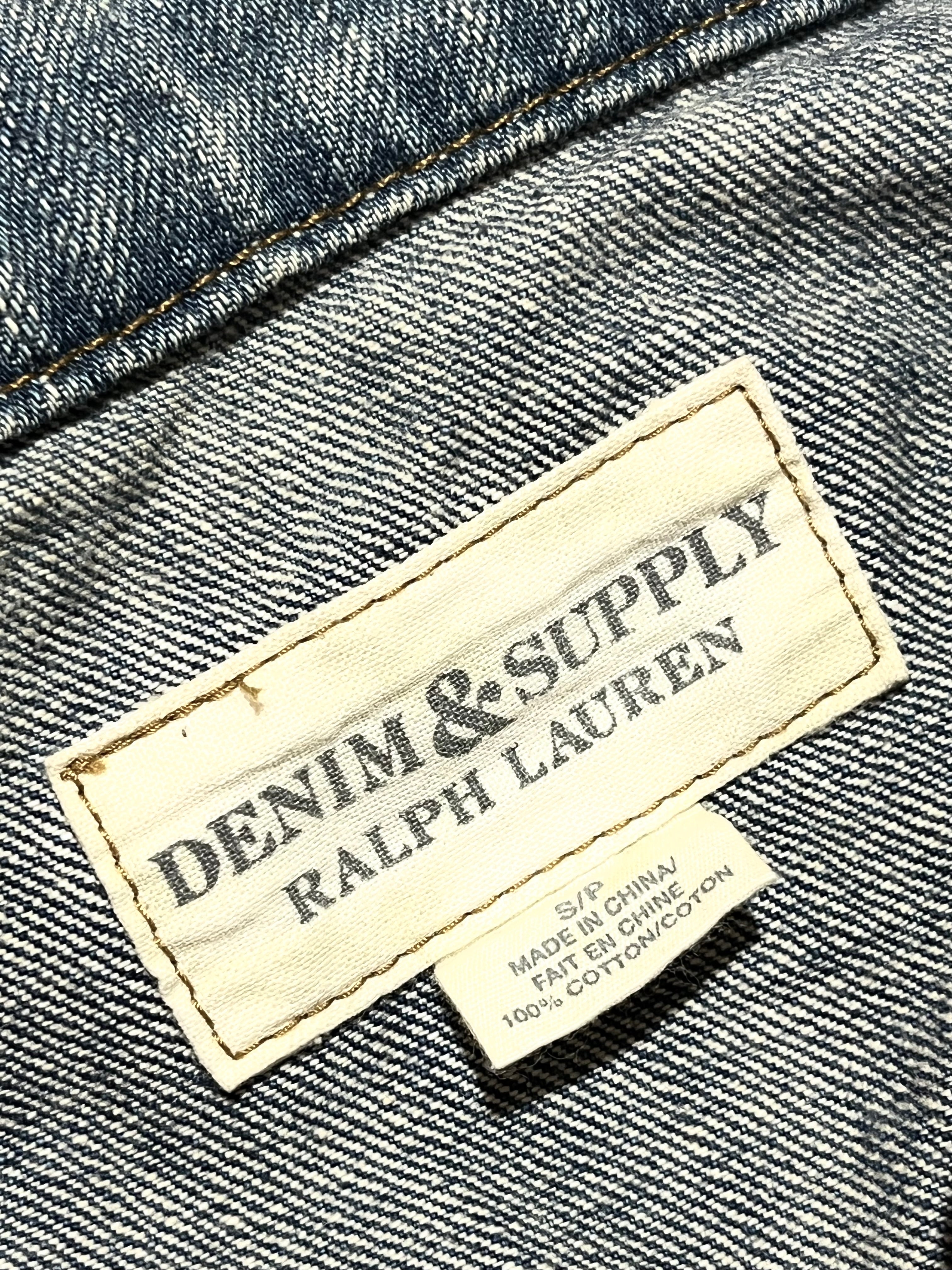 RALPH LAUREN DENIM & SUPPLY US FLAG DENIM TRUCKER JACKETS IN S