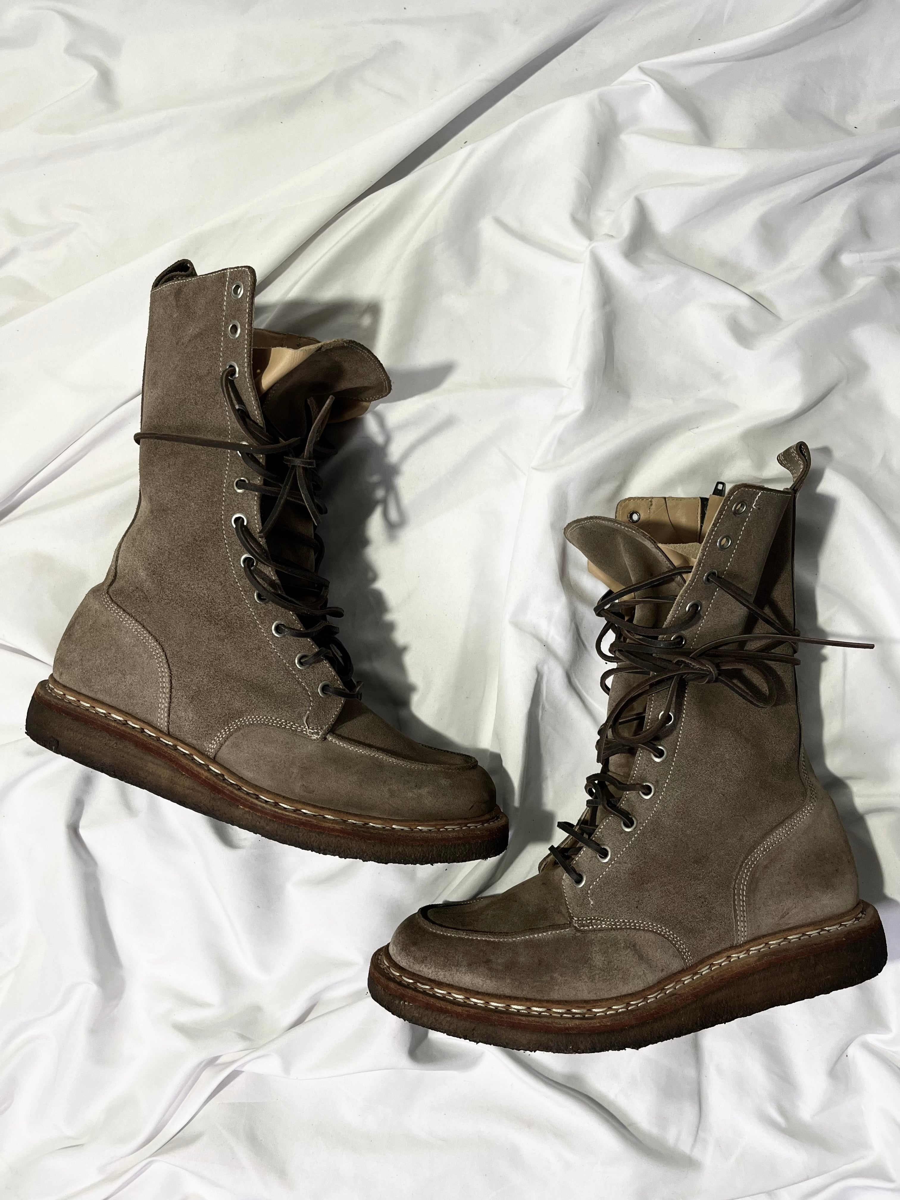 BALMAIN FW11 RANGER BOOTS IN KHAKI SUEDE BY CHRISTOPHE DECARNIN