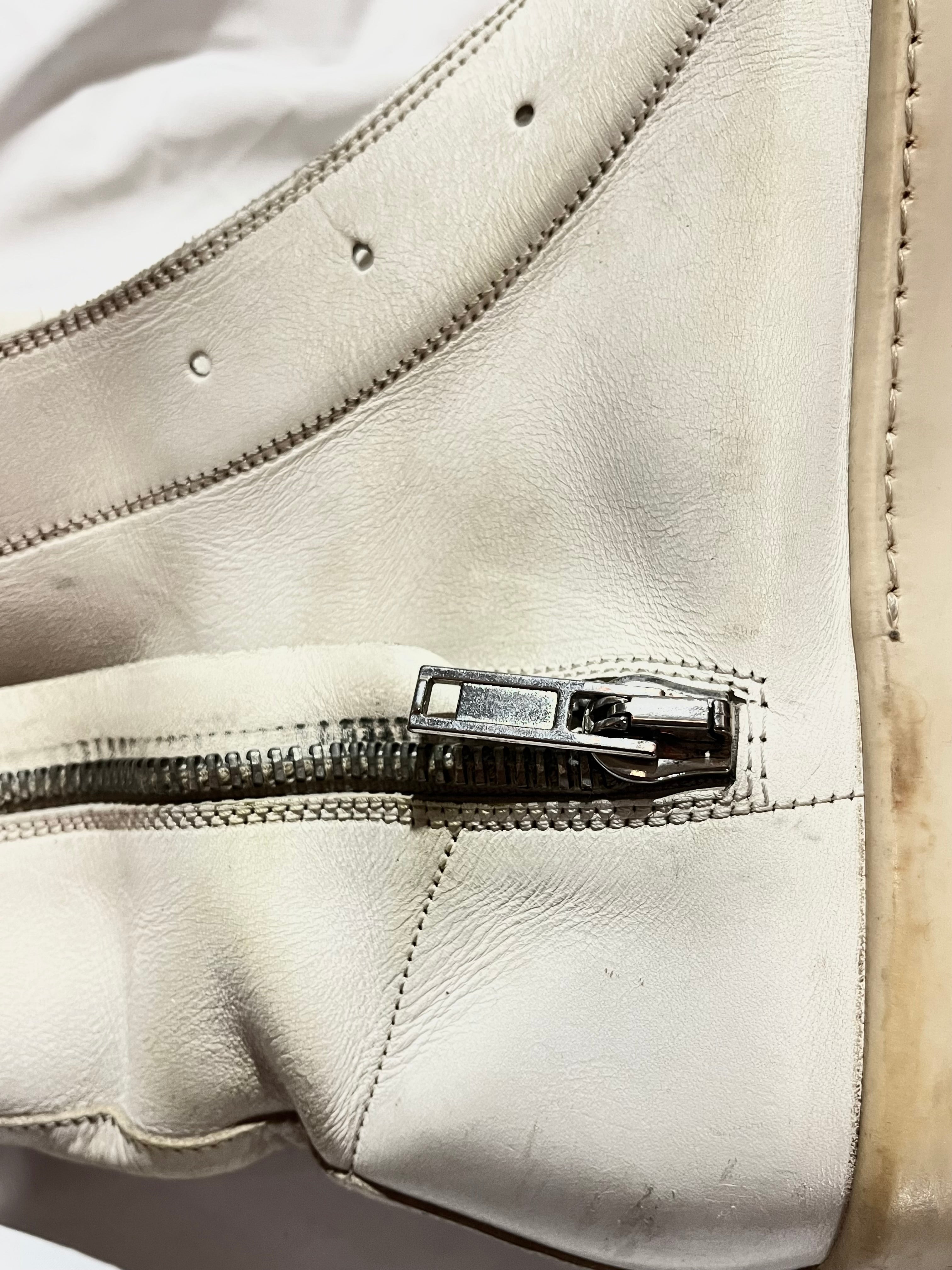 RICK OWENS WHITE/MILK LEATHER LACELESS /MOUNTAIN RAMONES