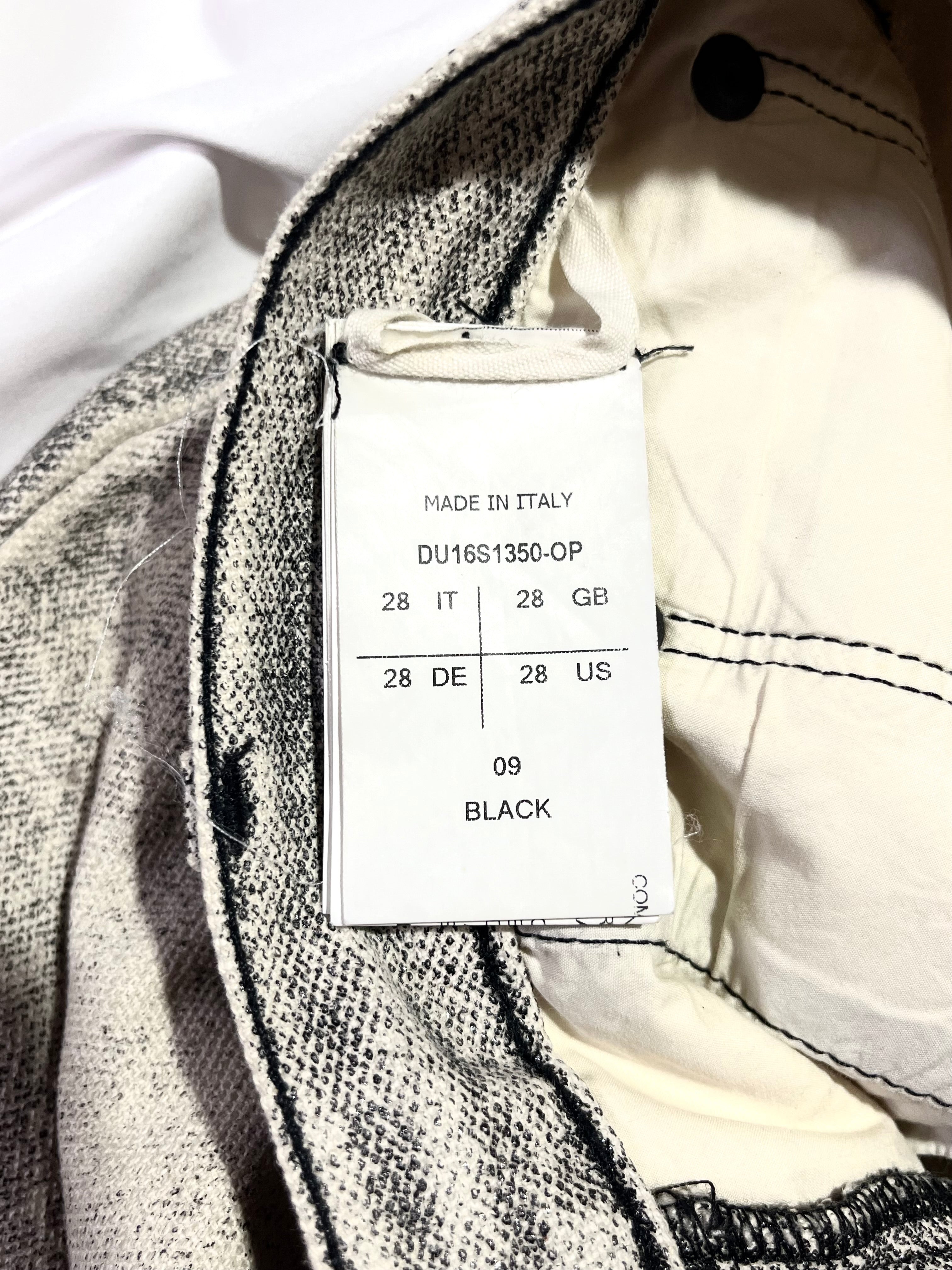 RICK OWENS O&M 2016 DRKSHDW PAINTED DETROIT CUT DENIM IN W28