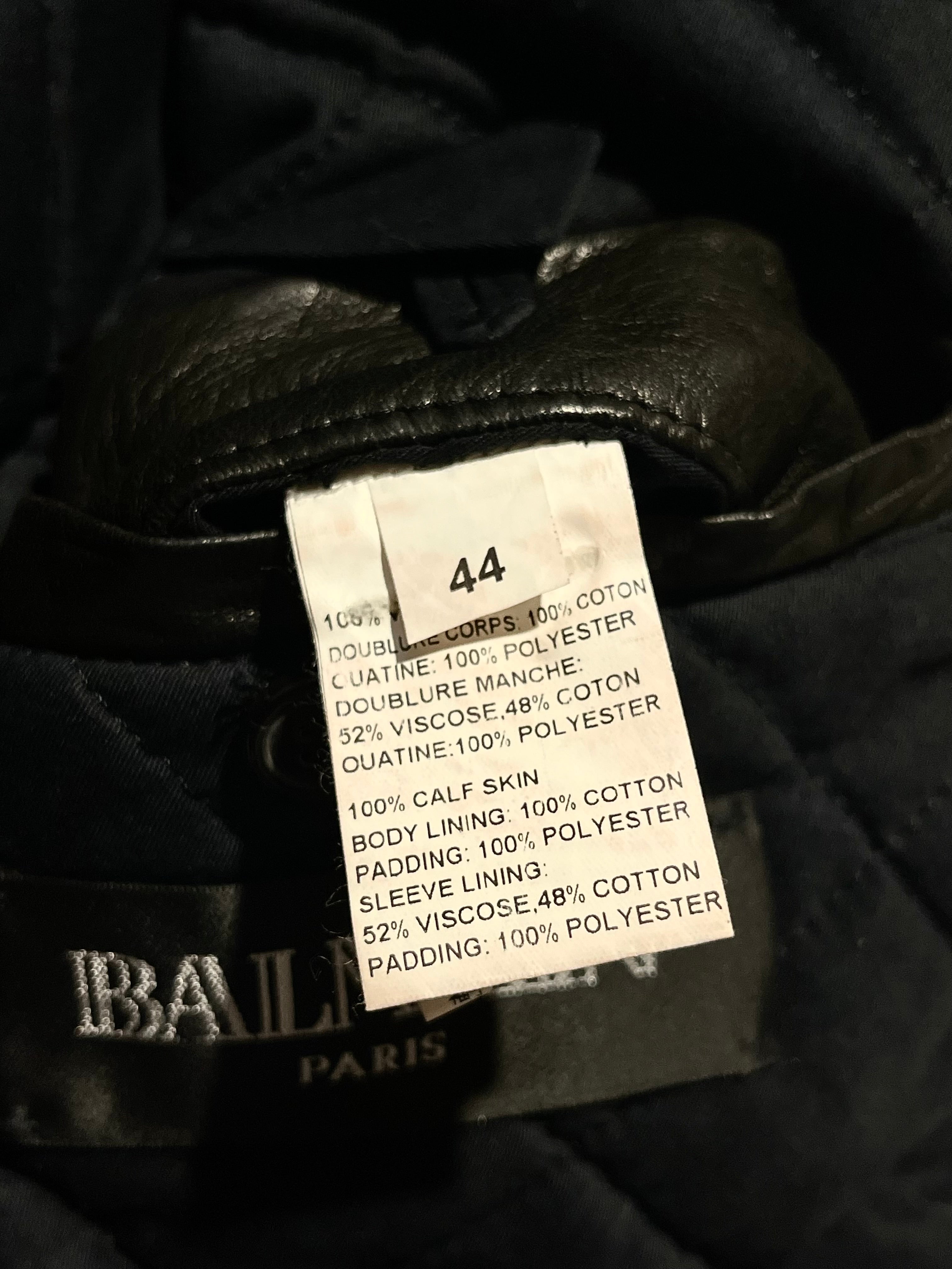 BALMAIN FW12 MIDNIGHT BLUE CALFHAIR AND COWHIDE PERFECTO BIKER JACKET IN 44