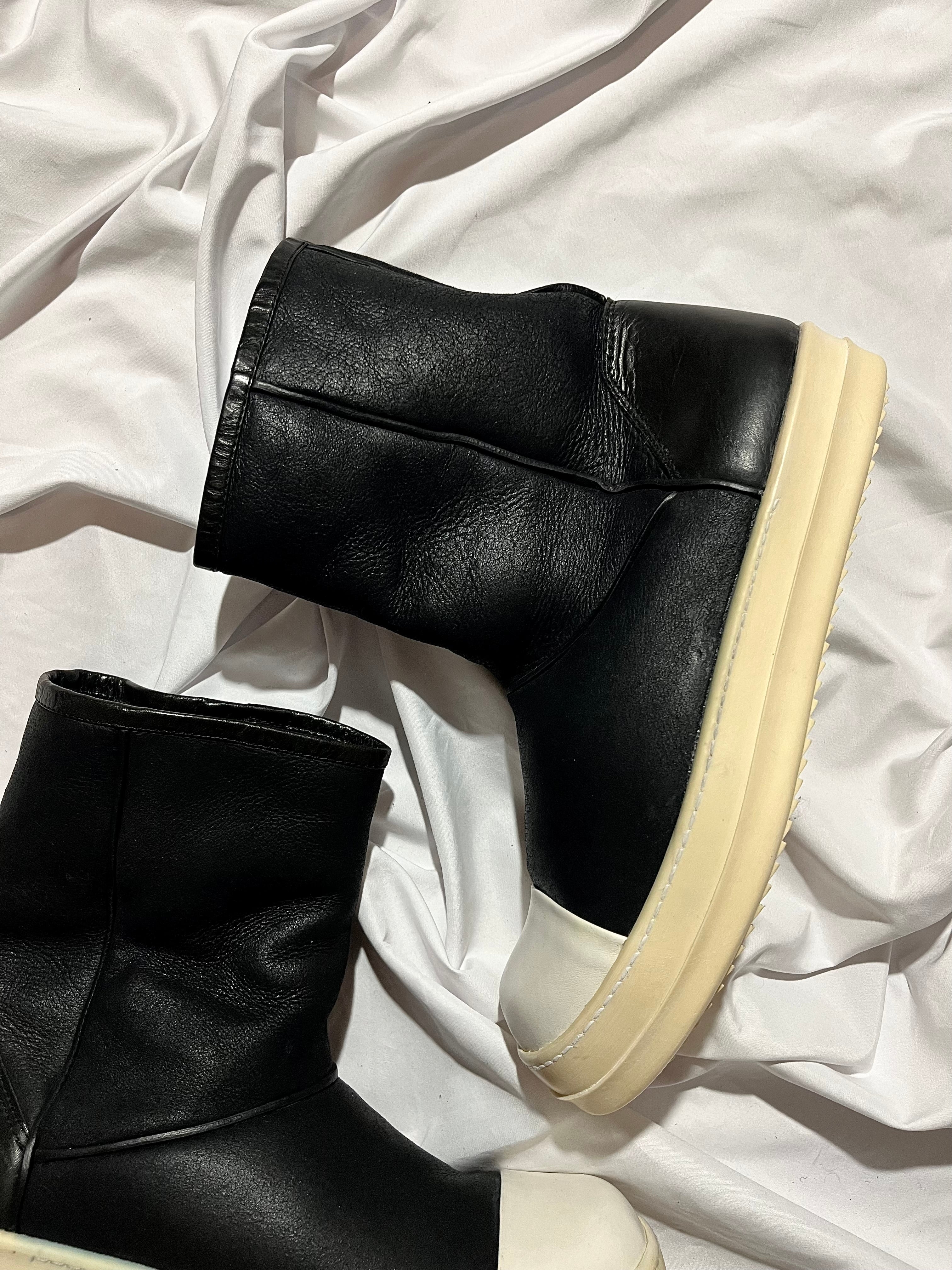RICK OWENS FW15 'SPHINX' SHEARLING UGG RAMONES BOOTS