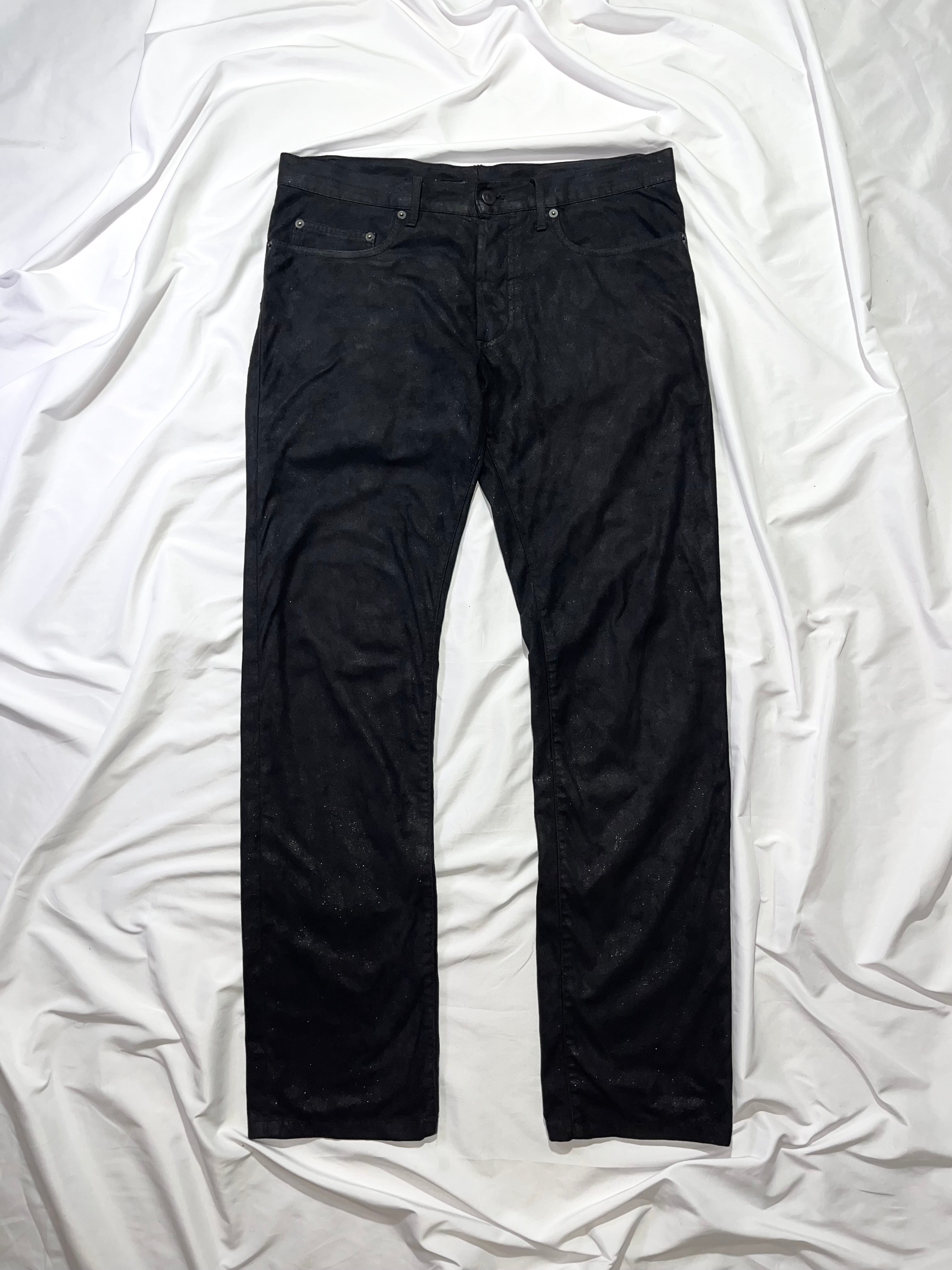 DIOR GLITTER COATED MOLESKIN TROUSERS BY KRISS VAN ASSCHE IN W33