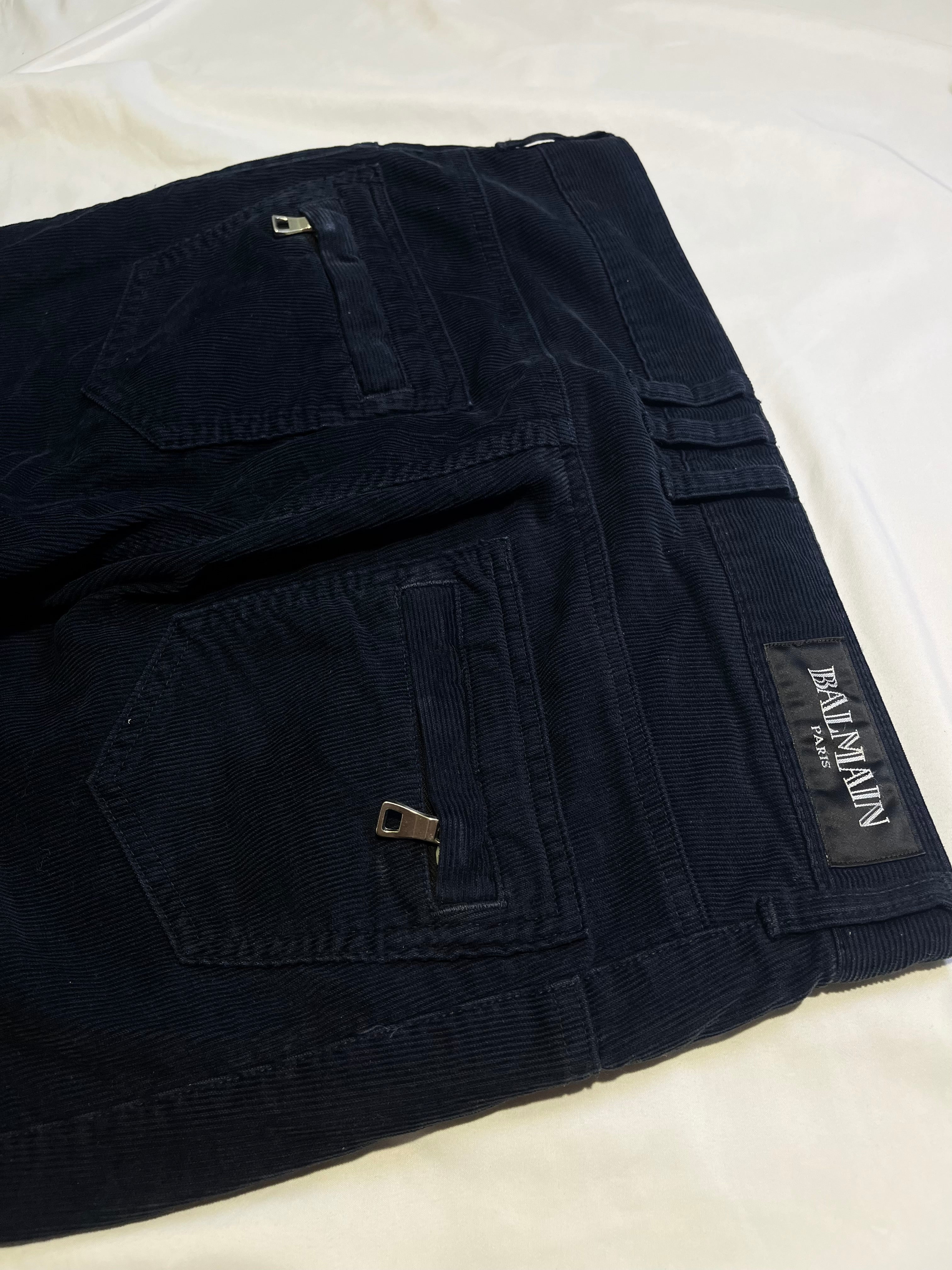 BALMAIN FW12 CORDUROY BIKER DENIM BY OLIVIER ROUSTEING