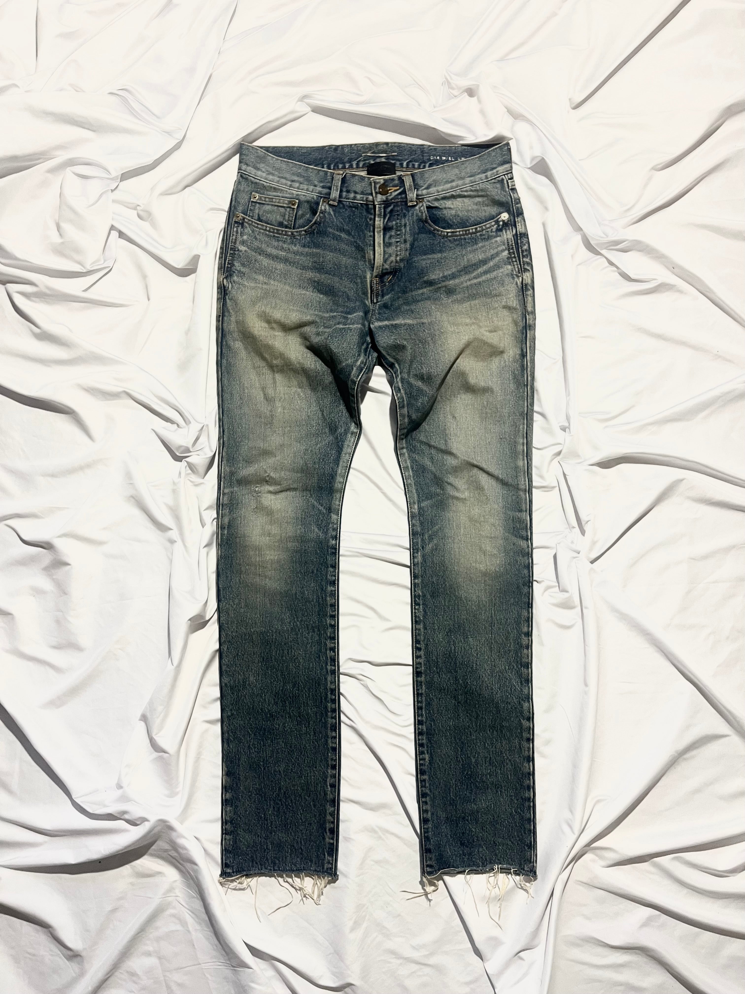 SAINT LAURENT FW19 D18 PAISLEY BANDANA DENIM BY ANTHONY VACCARELLO IN W30