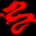 Red dragon logo on a black background